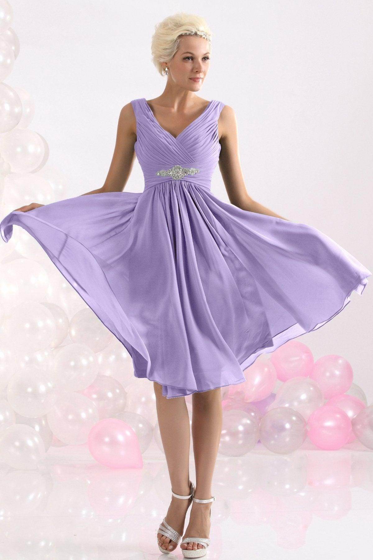 A-Line Knee Length Chiffon Bridesmaids Dress COZK1302A