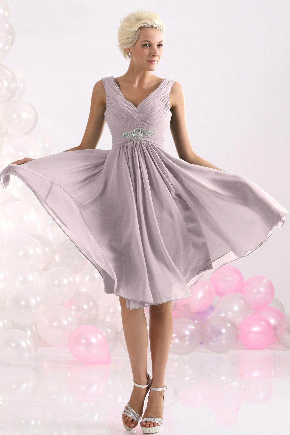 A-Line Knee Length Chiffon Bridesmaids Dress COZK1302A