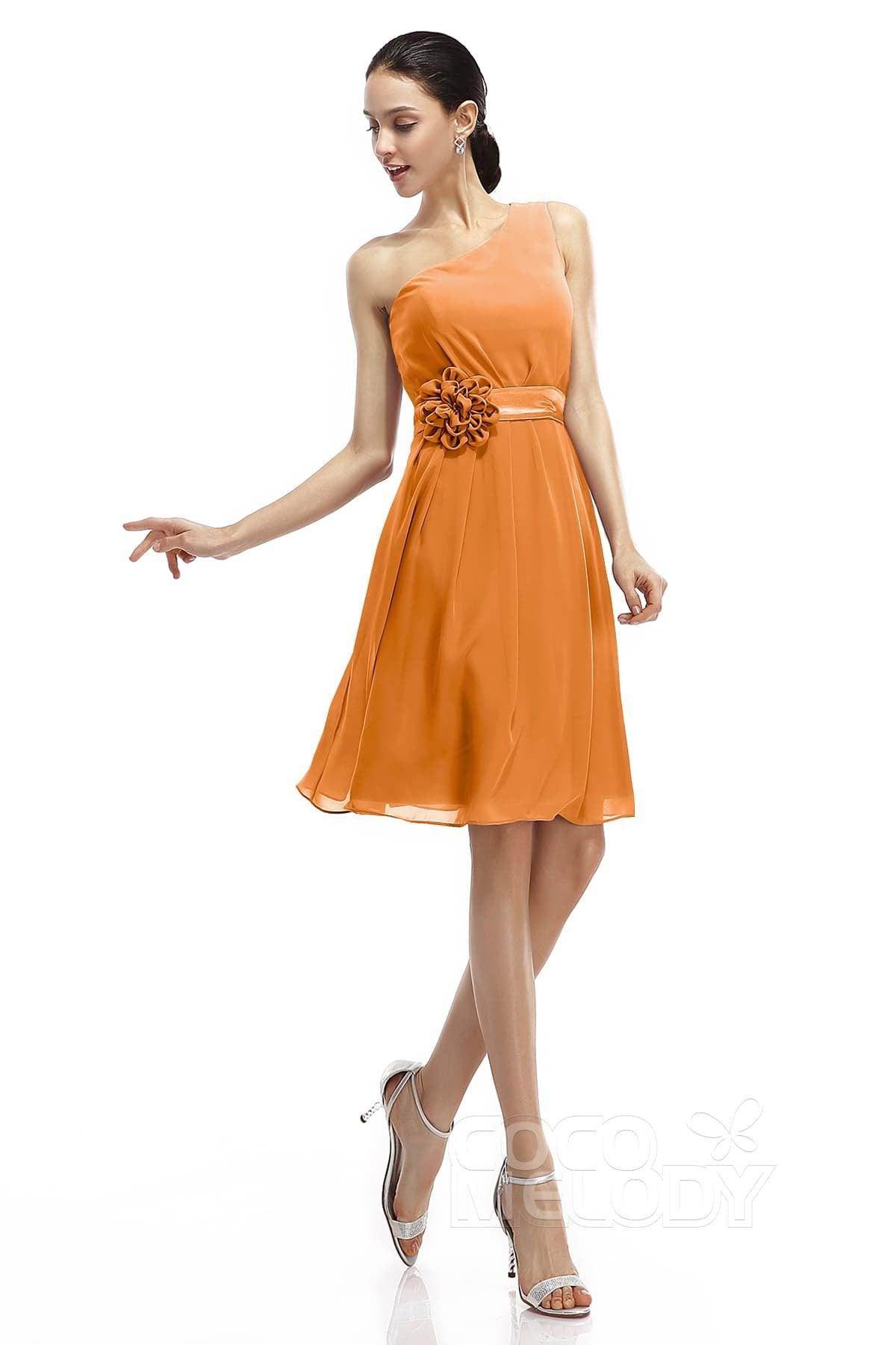 A-Line Knee Length Chiffon Bridesmaid Dresses COZK1400D