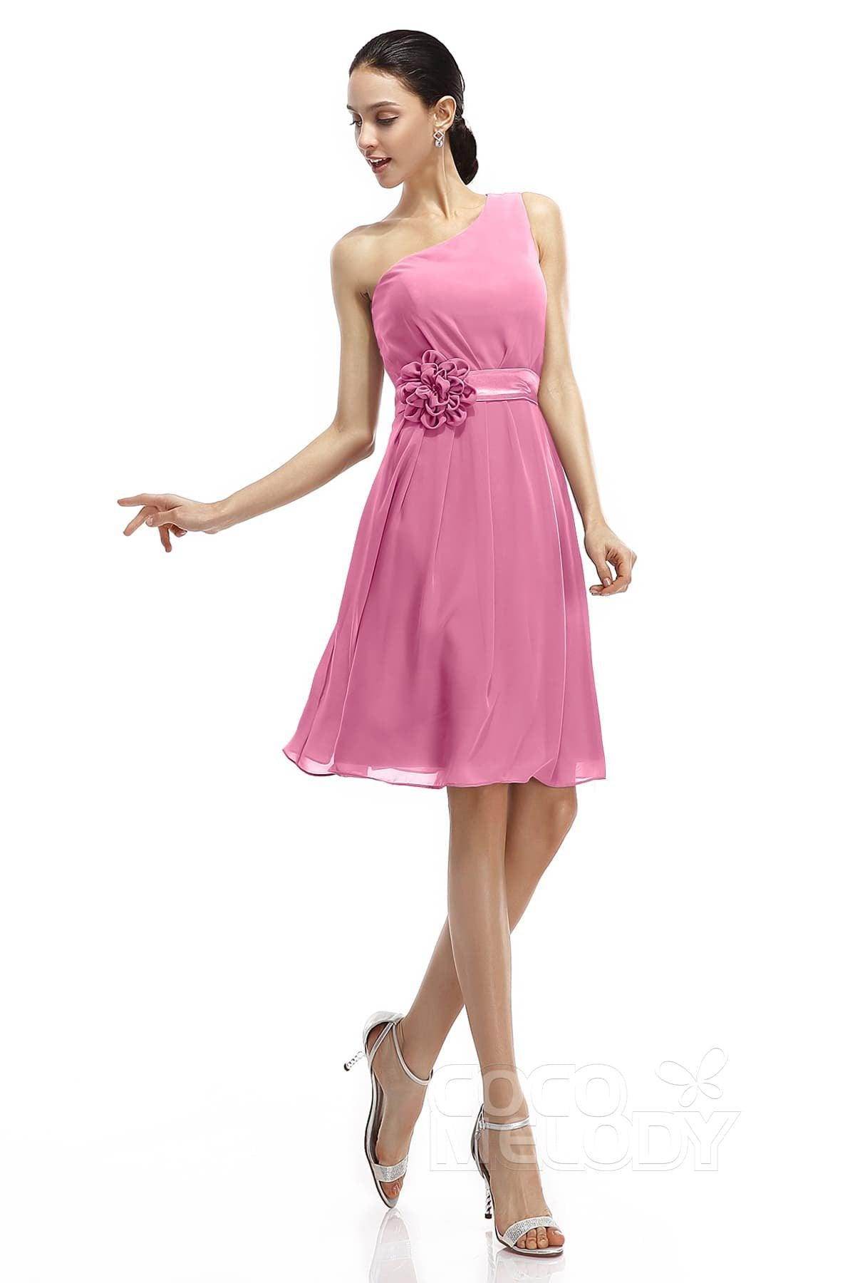 A-Line Knee Length Chiffon Bridesmaid Dresses COZK1400D