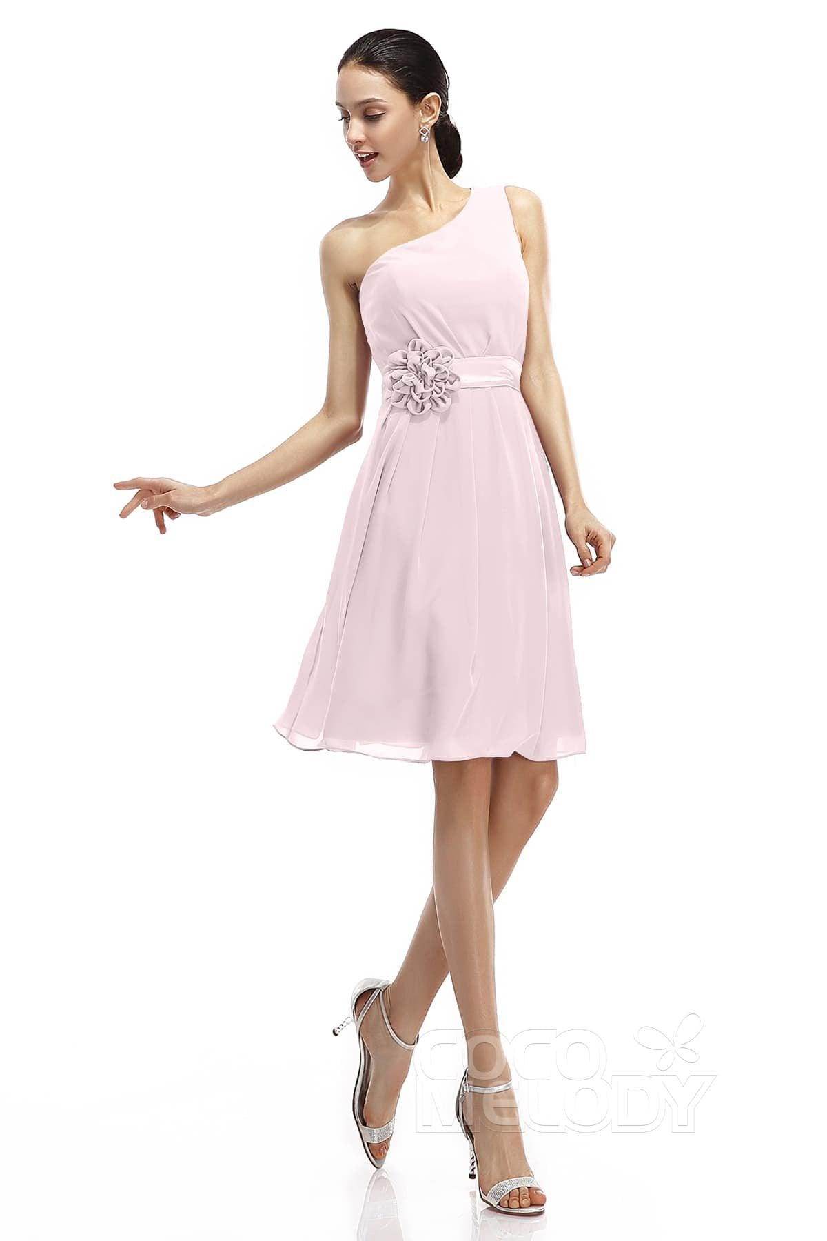 A-Line Knee Length Chiffon Bridesmaid Dresses COZK1400D