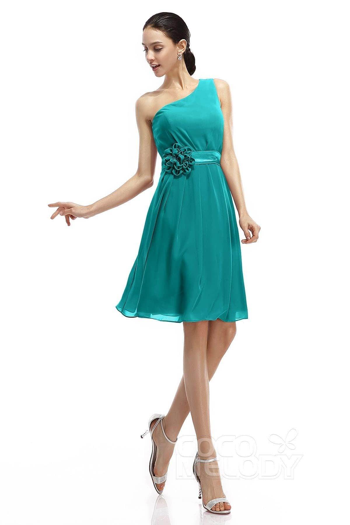 A-Line Knee Length Chiffon Bridesmaid Dresses COZK1400D