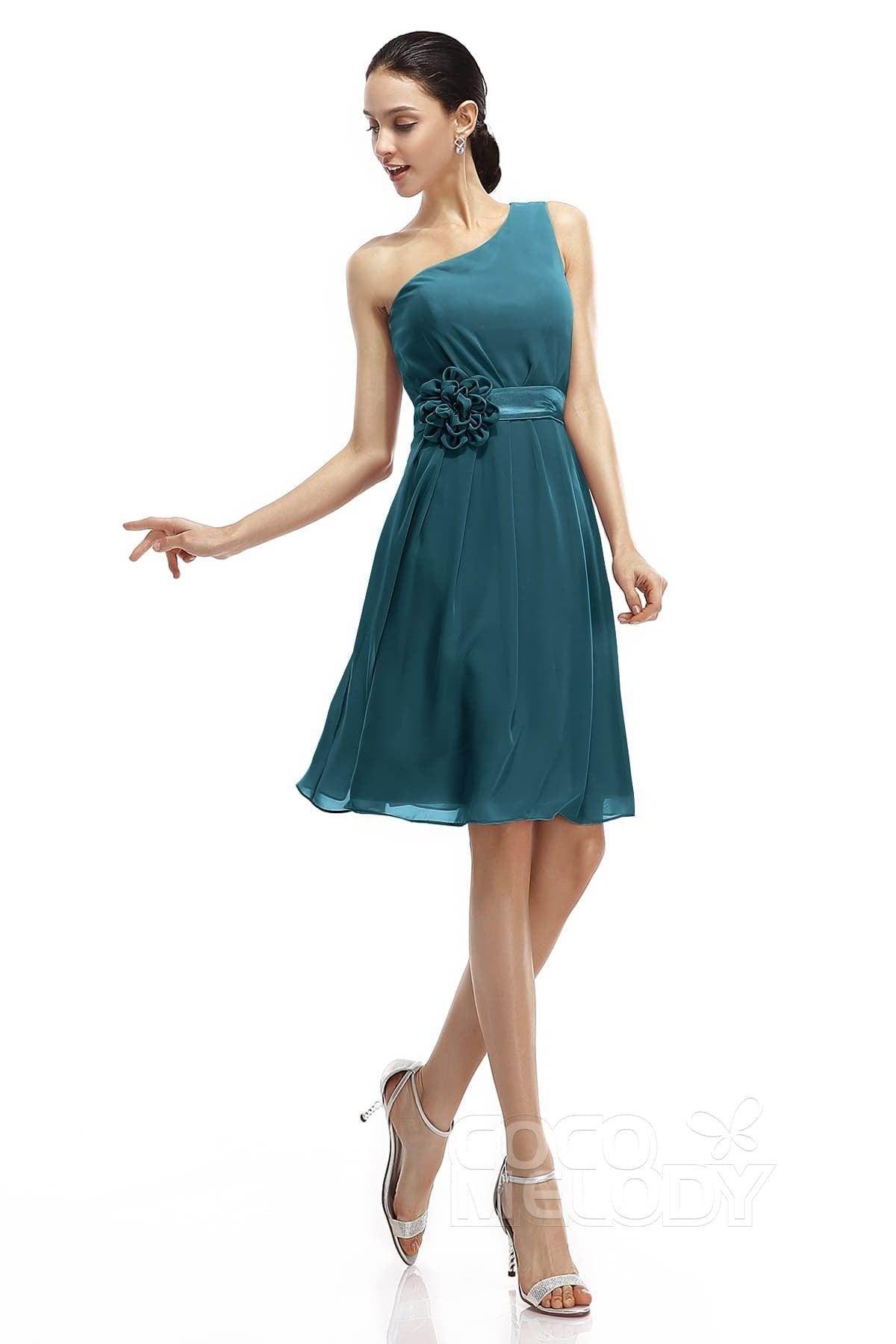A-Line Knee Length Chiffon Bridesmaid Dresses COZK1400D