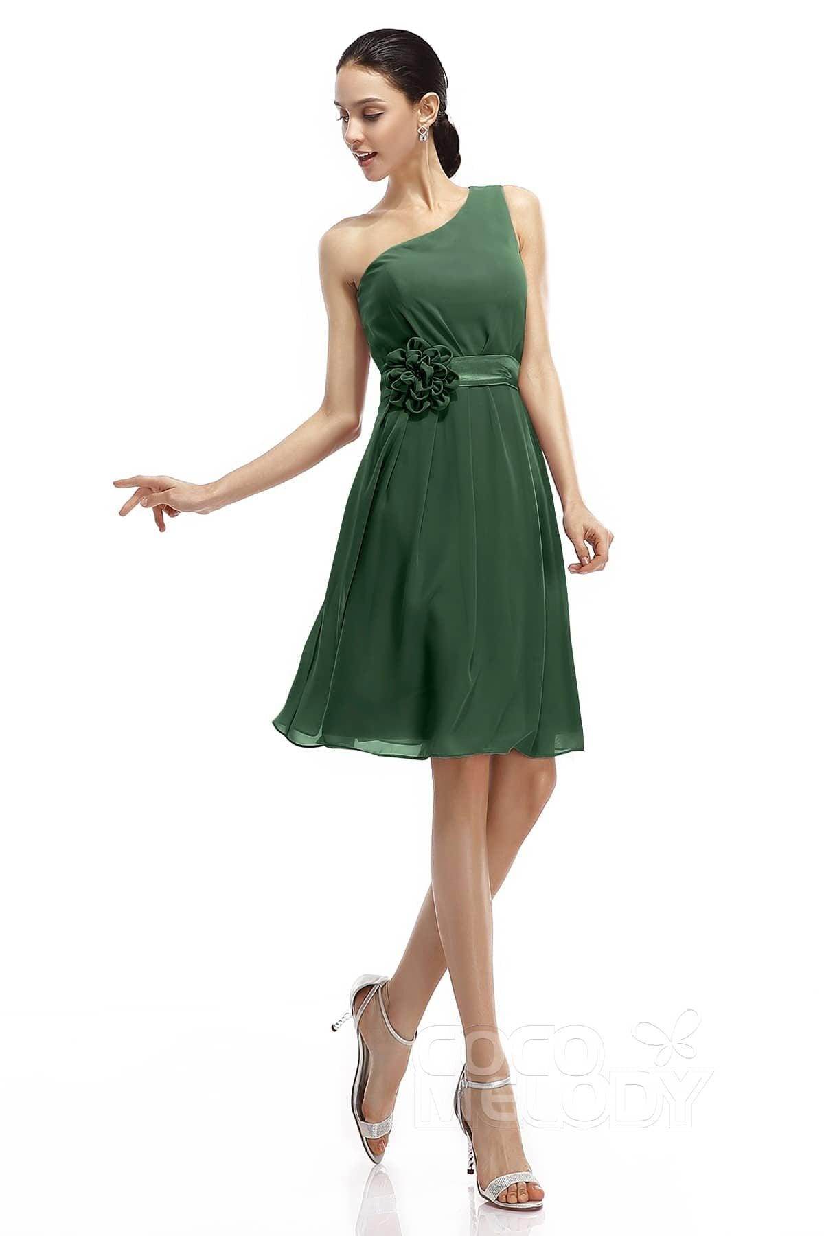 A-Line Knee Length Chiffon Bridesmaid Dresses COZK1400D