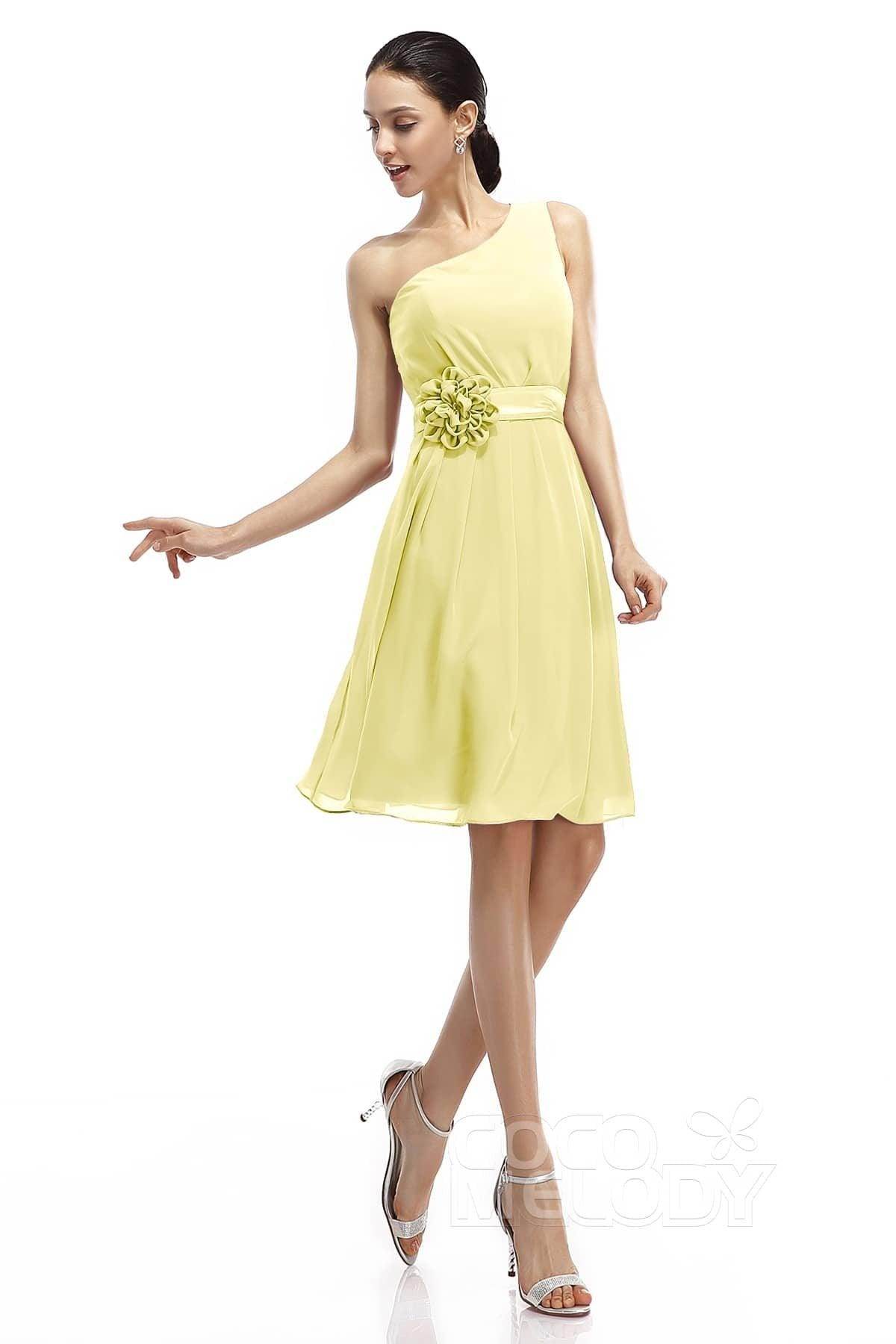 A-Line Knee Length Chiffon Bridesmaid Dresses COZK1400D