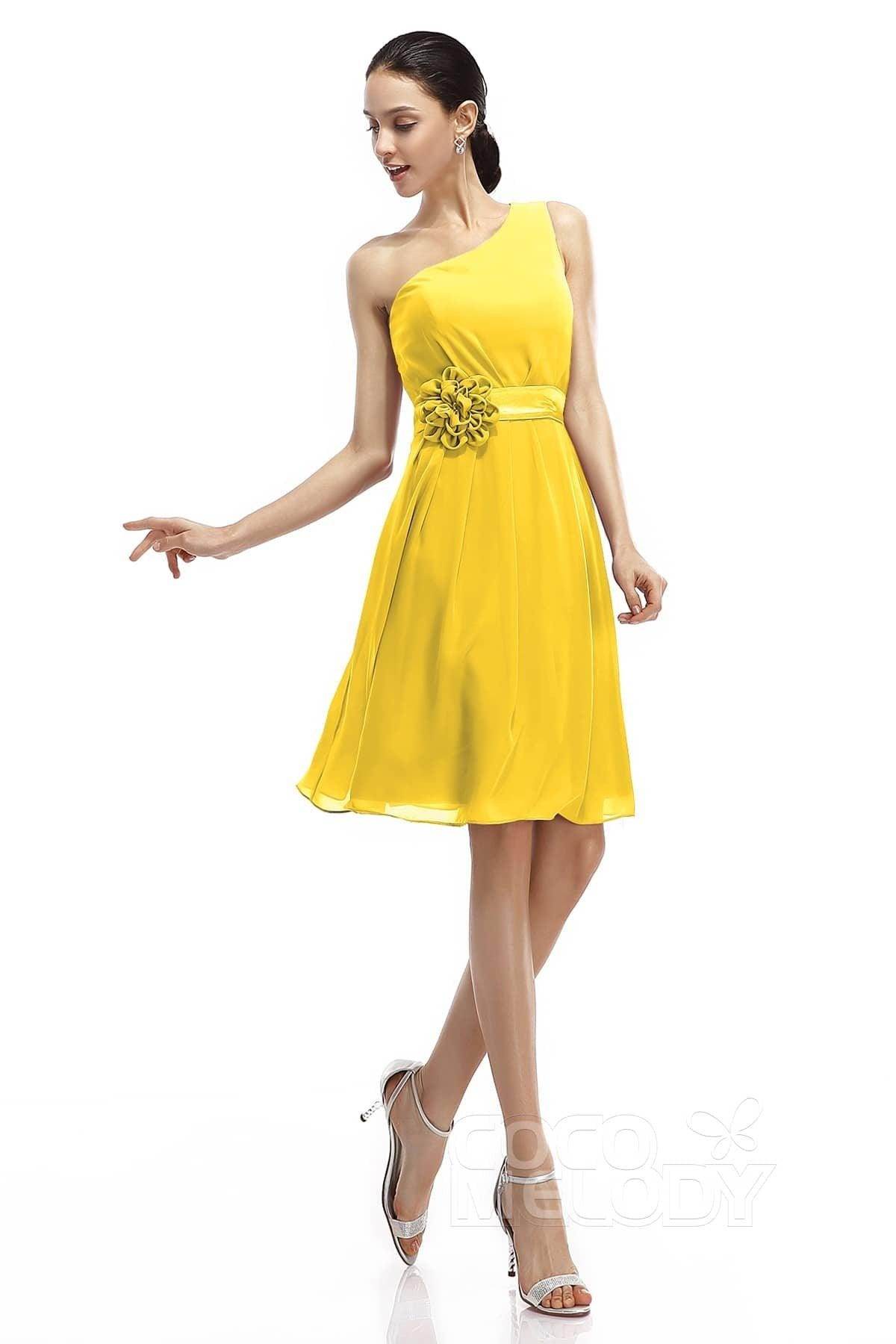 A-Line Knee Length Chiffon Bridesmaid Dresses COZK1400D