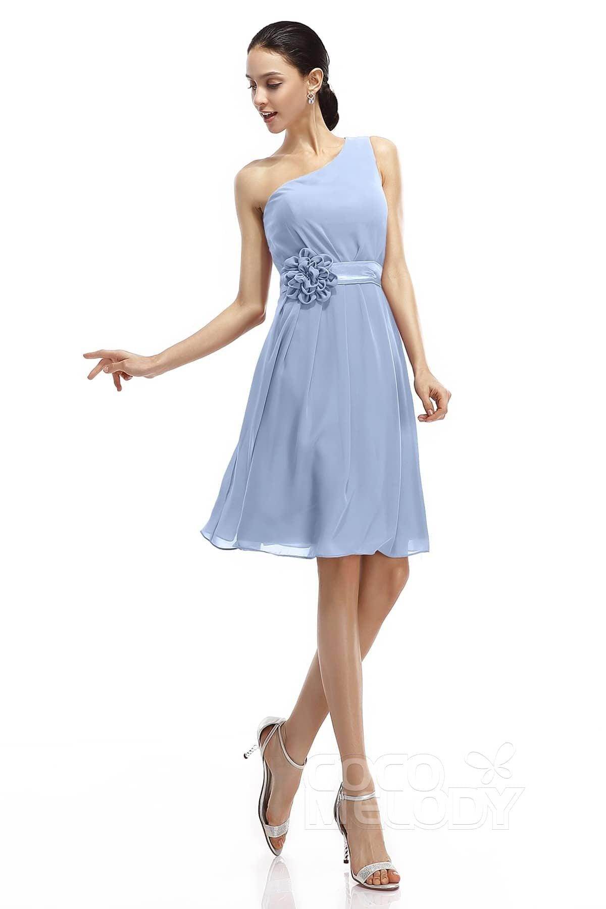 A-Line Knee Length Chiffon Bridesmaid Dresses COZK1400D
