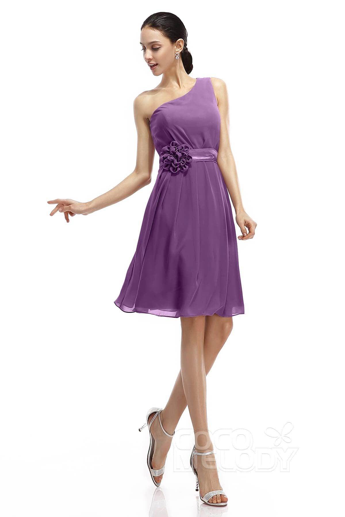 A-Line Knee Length Chiffon Bridesmaid Dresses COZK1400D