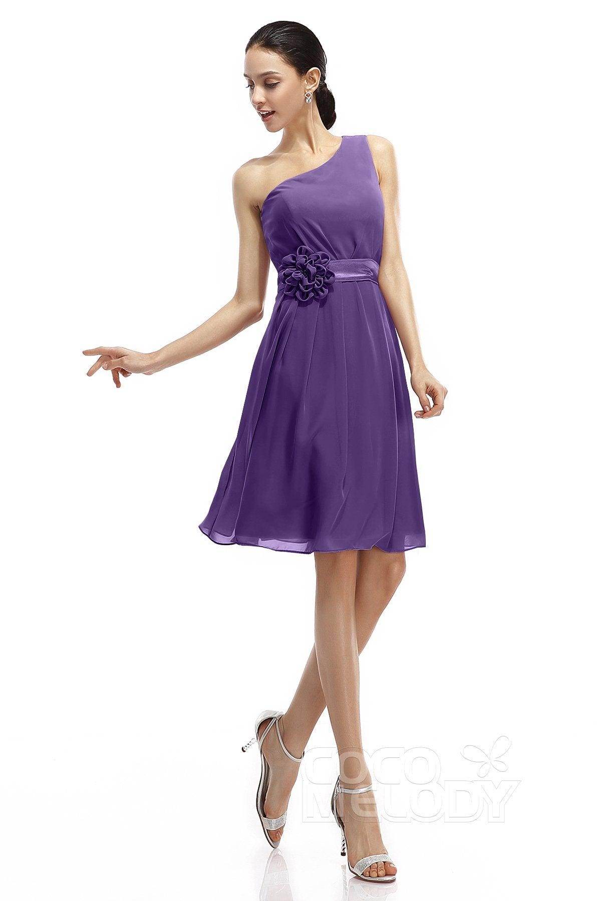 A-Line Knee Length Chiffon Bridesmaid Dresses COZK1400D
