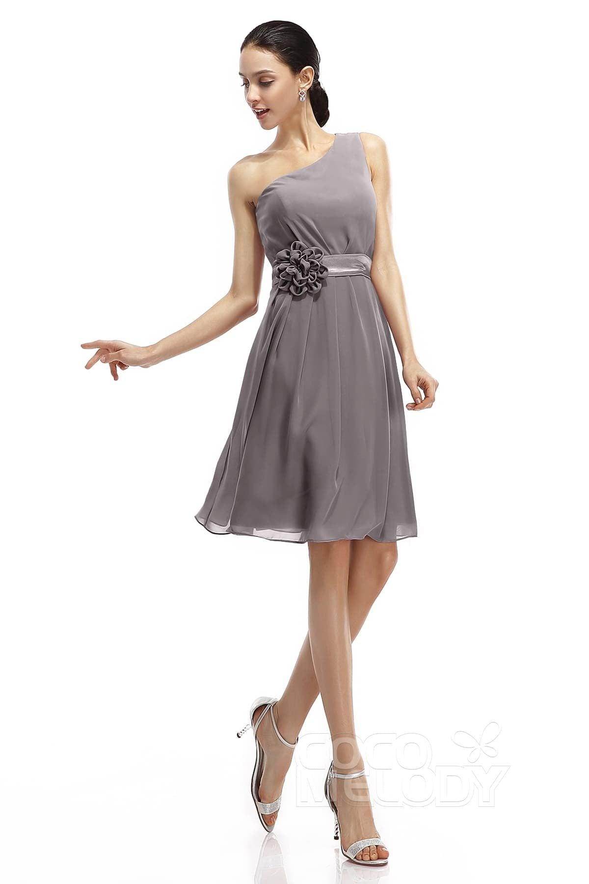 A-Line Knee Length Chiffon Bridesmaid Dresses COZK1400D