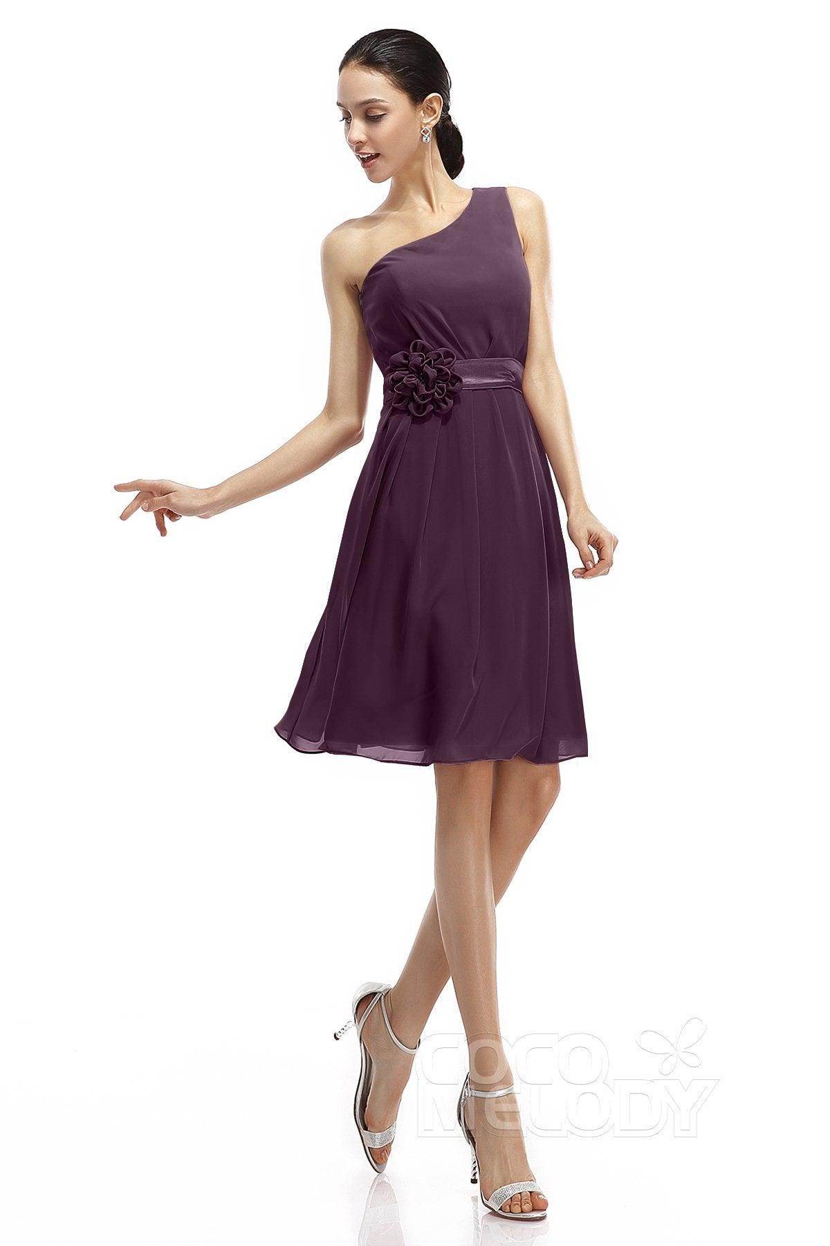A-Line Knee Length Chiffon Bridesmaid Dresses COZK1400D