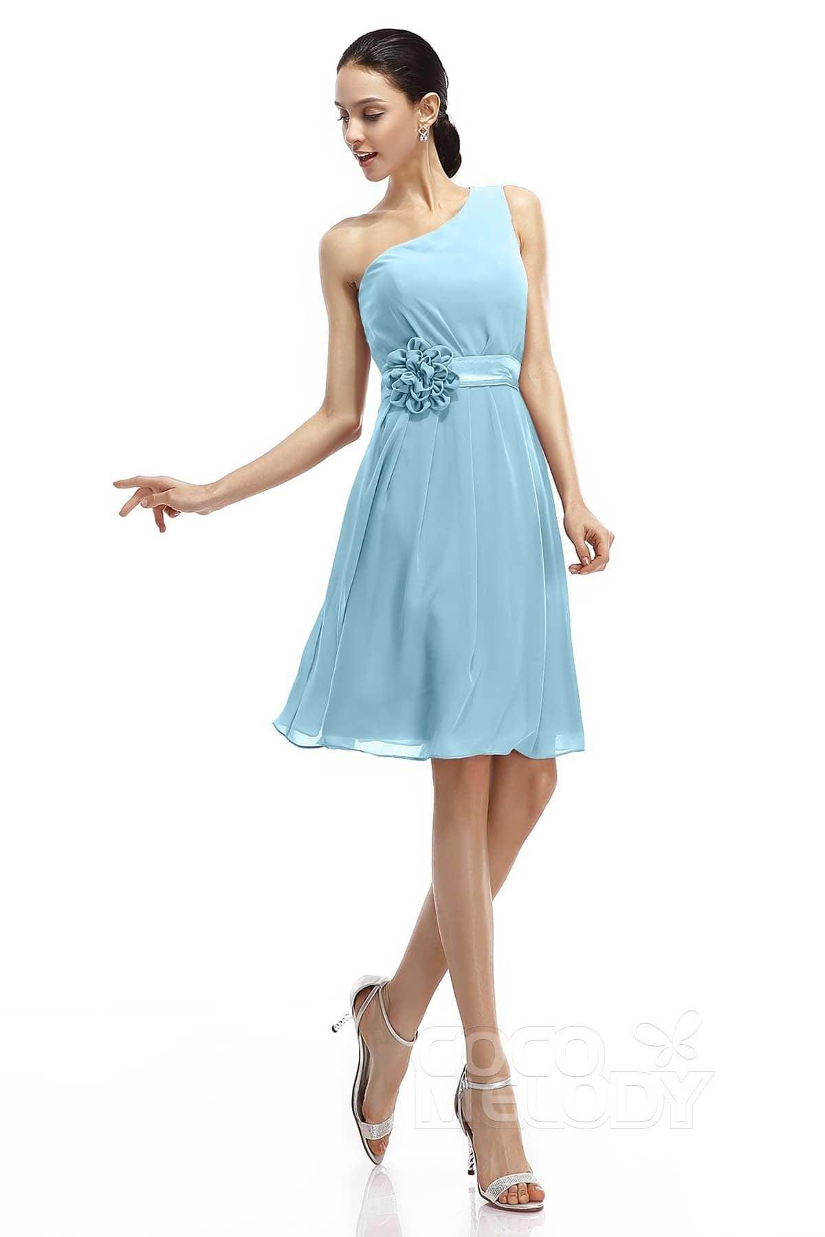 A-Line Knee Length Chiffon Bridesmaid Dresses COZK1400D