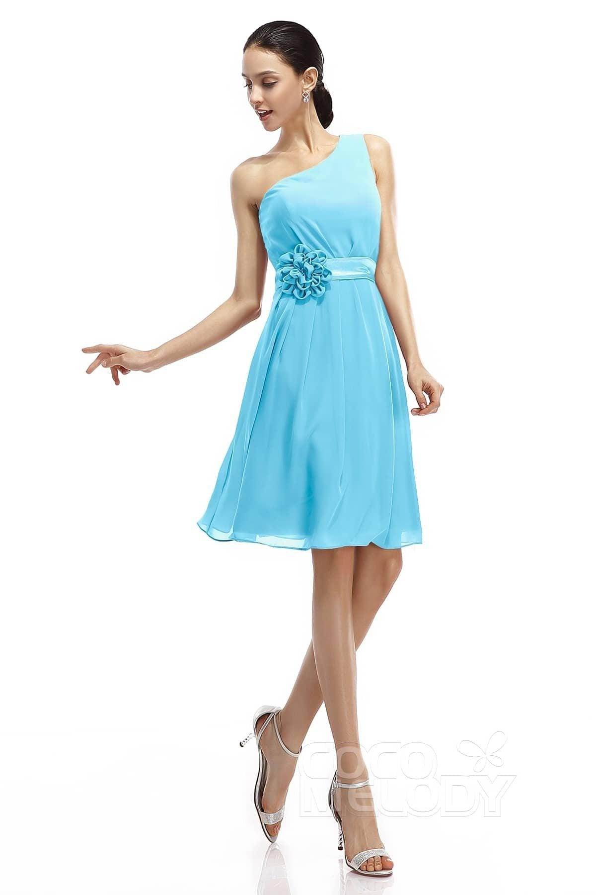 A-Line Knee Length Chiffon Bridesmaid Dresses COZK1400D
