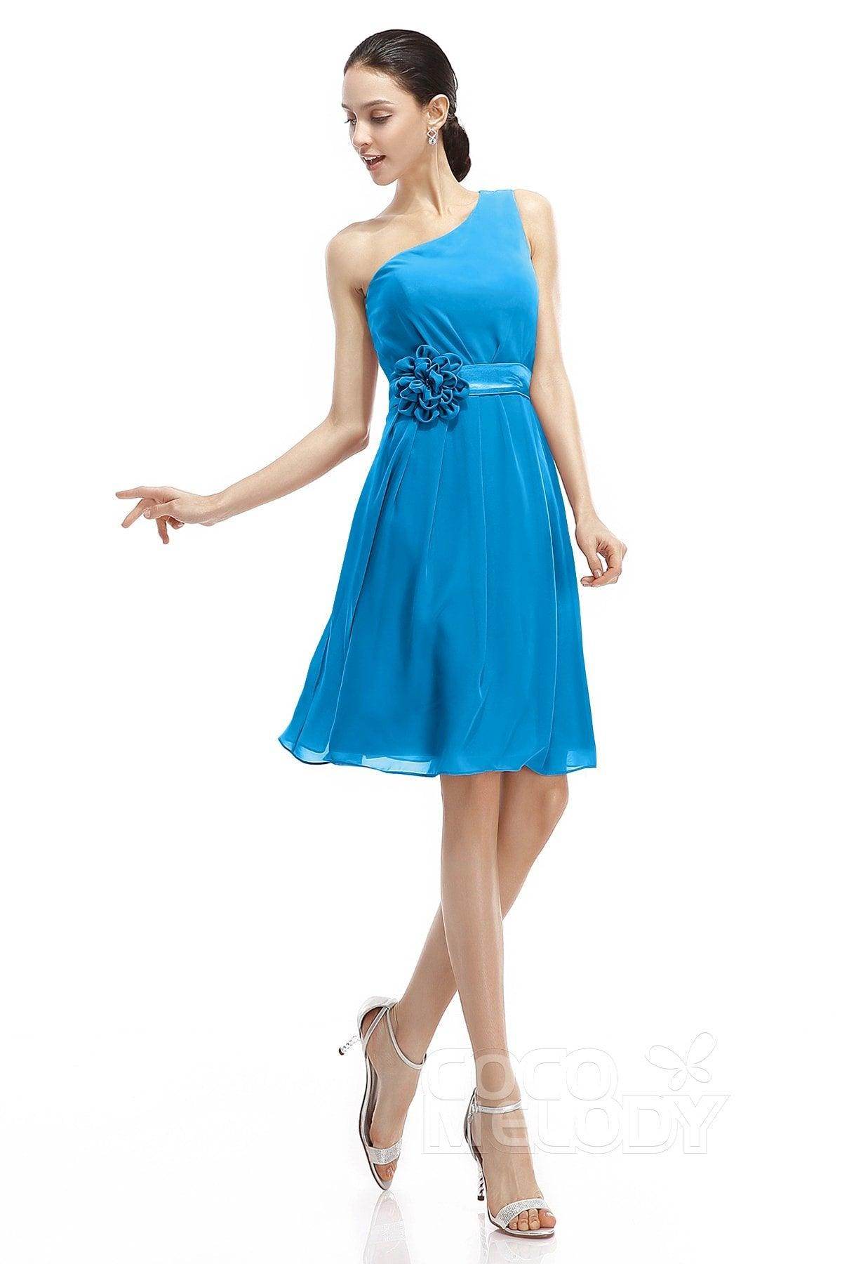 A-Line Knee Length Chiffon Bridesmaid Dresses COZK1400D