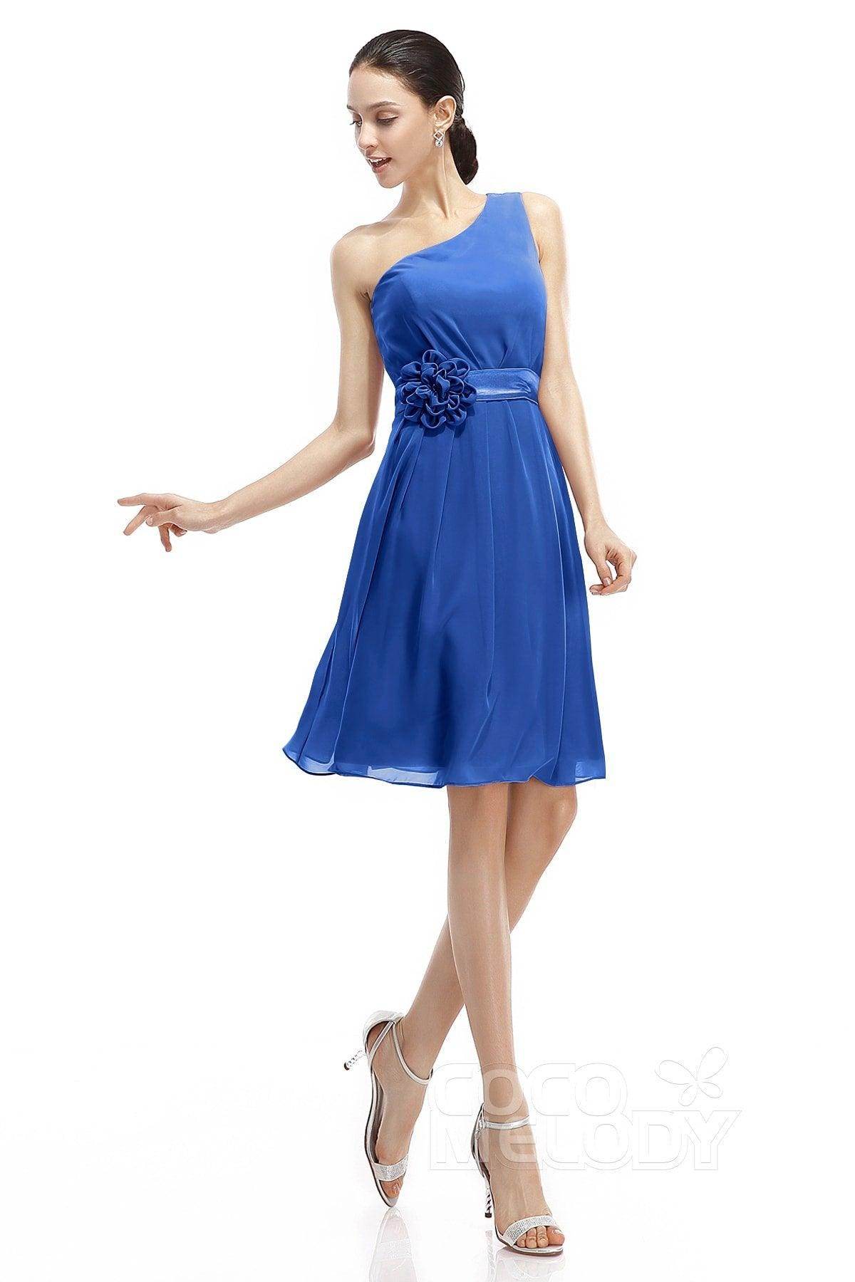 A-Line Knee Length Chiffon Bridesmaid Dresses COZK1400D