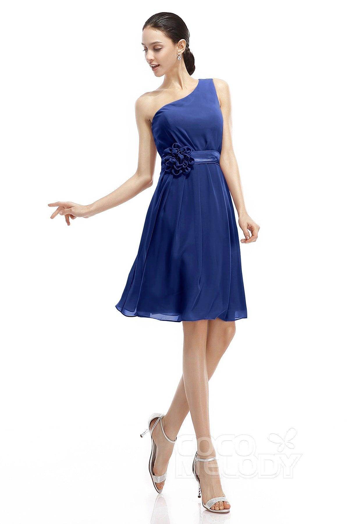 A-Line Knee Length Chiffon Bridesmaid Dresses COZK1400D