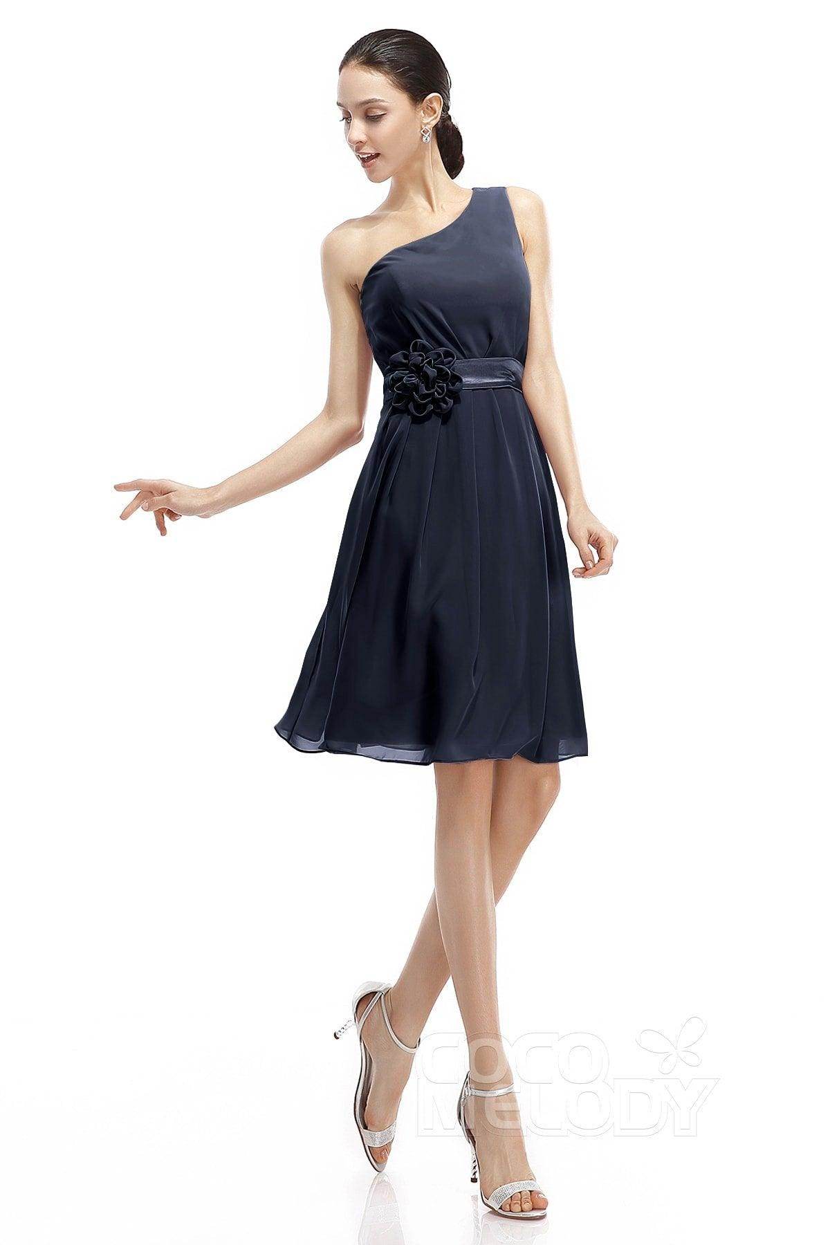 A-Line Knee Length Chiffon Bridesmaid Dresses COZK1400D