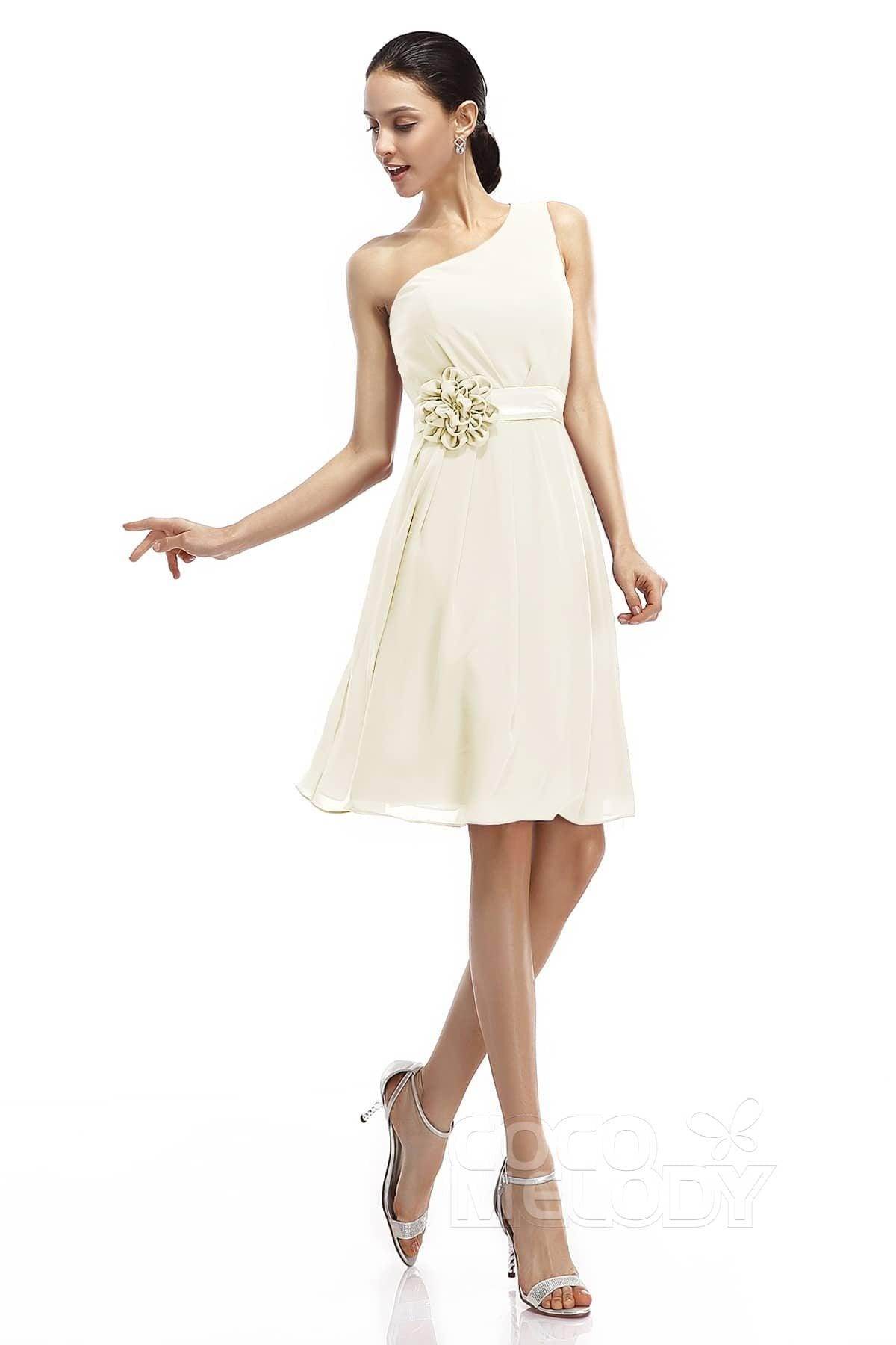 A-Line Knee Length Chiffon Bridesmaid Dresses COZK1400D