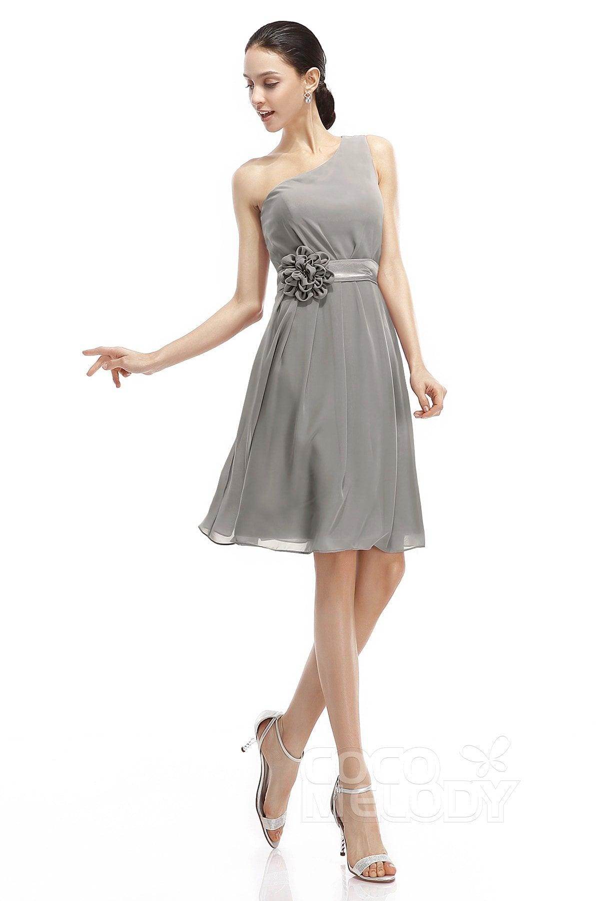 A-Line Knee Length Chiffon Bridesmaid Dresses COZK1400D