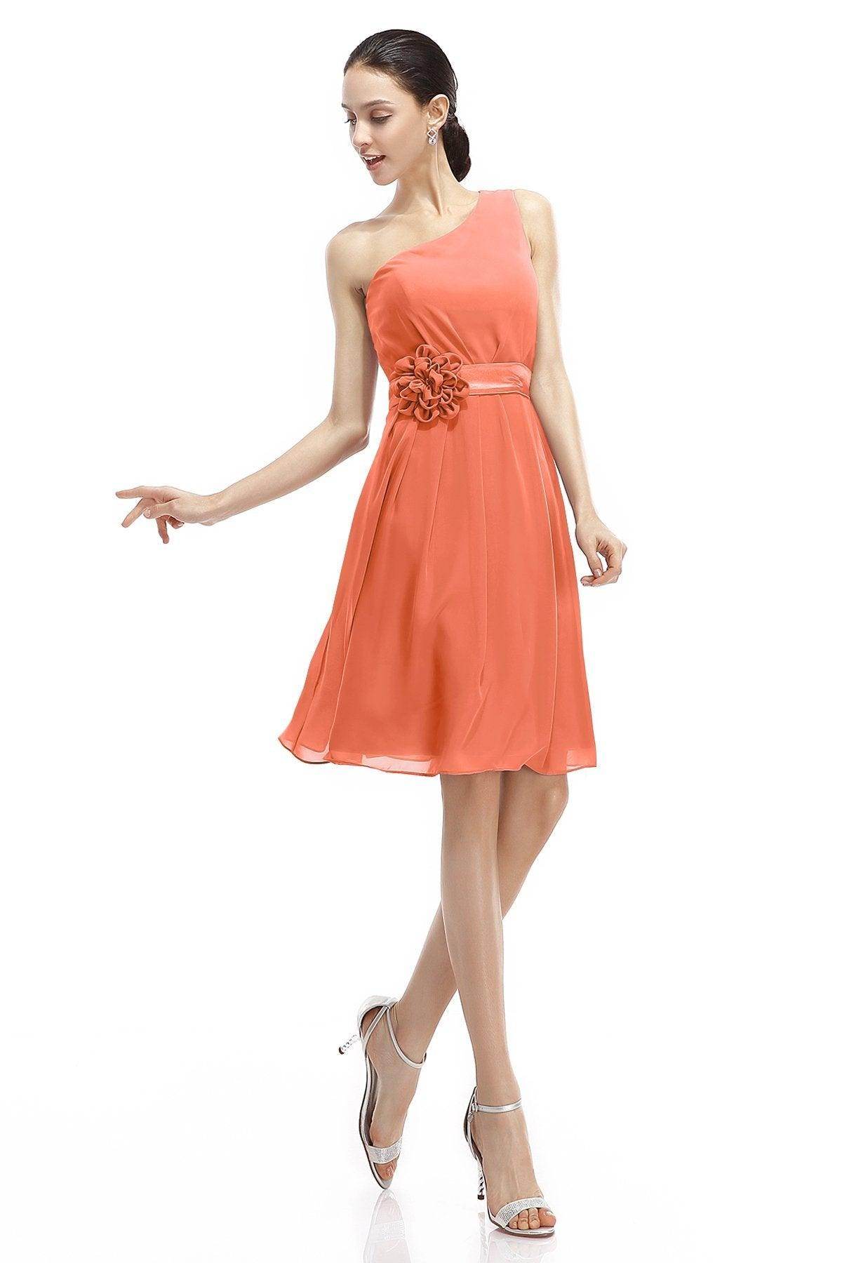 A-Line Knee Length Chiffon Bridesmaid Dresses COZK1400D