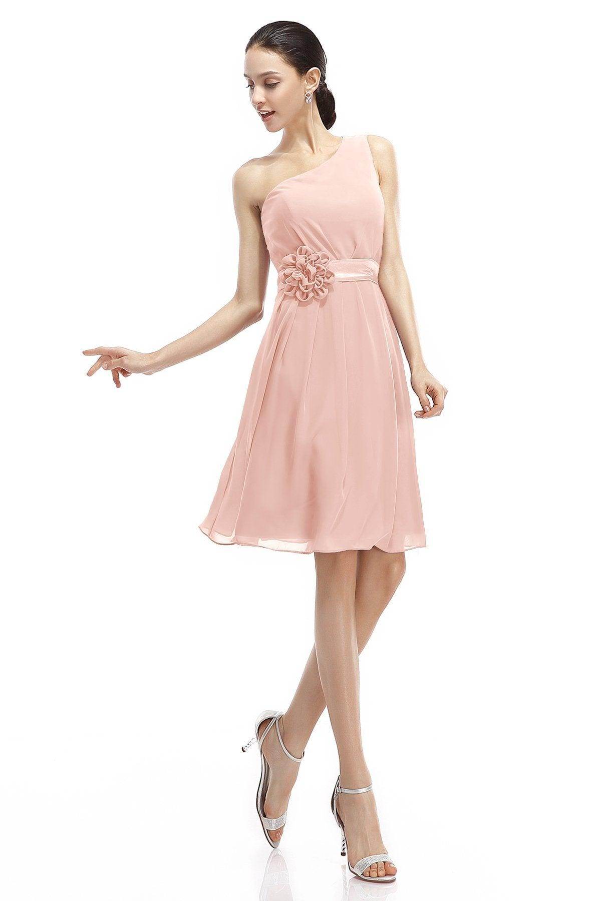 A-Line Knee Length Chiffon Bridesmaid Dresses COZK1400D
