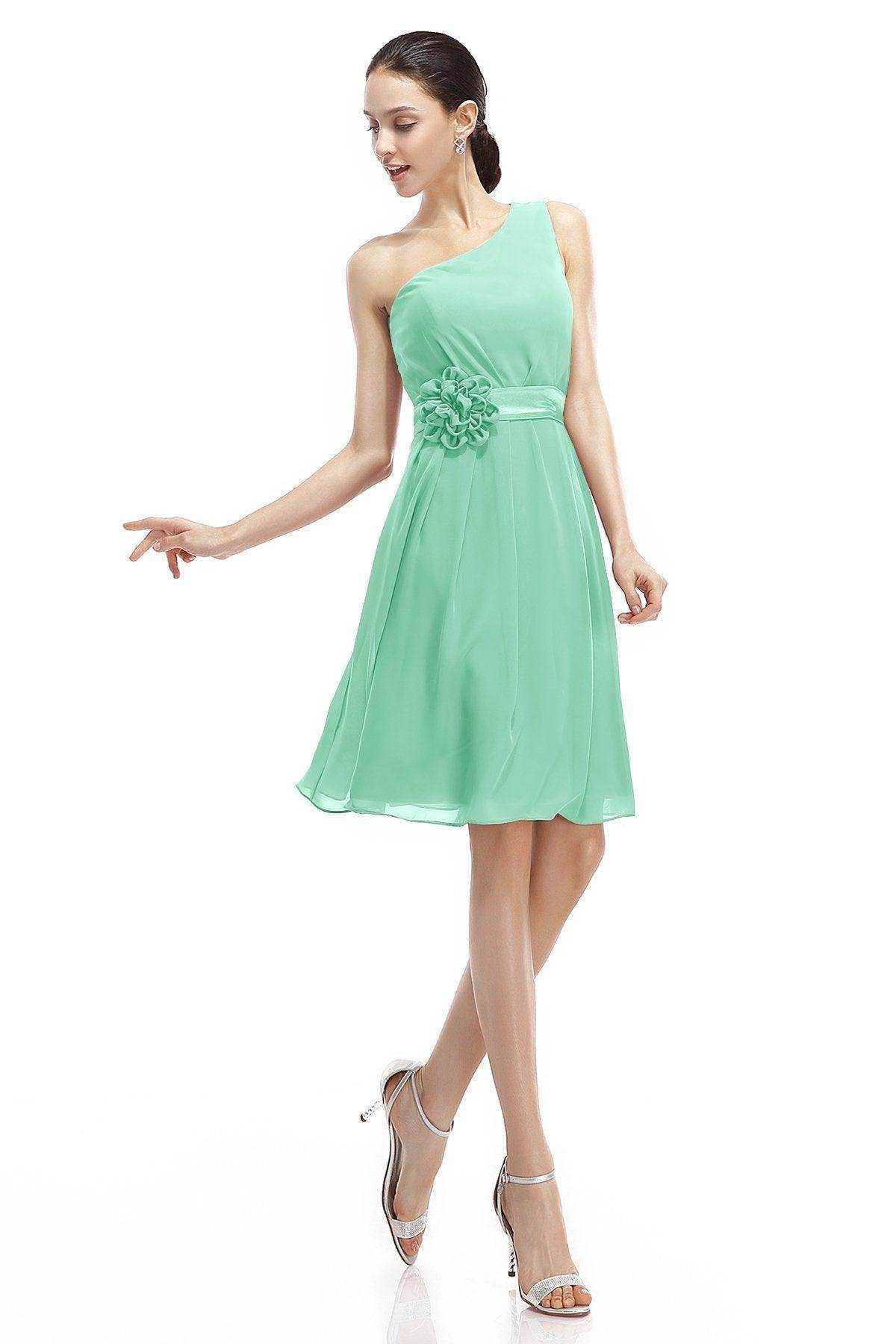 A-Line Knee Length Chiffon Bridesmaid Dresses COZK1400D