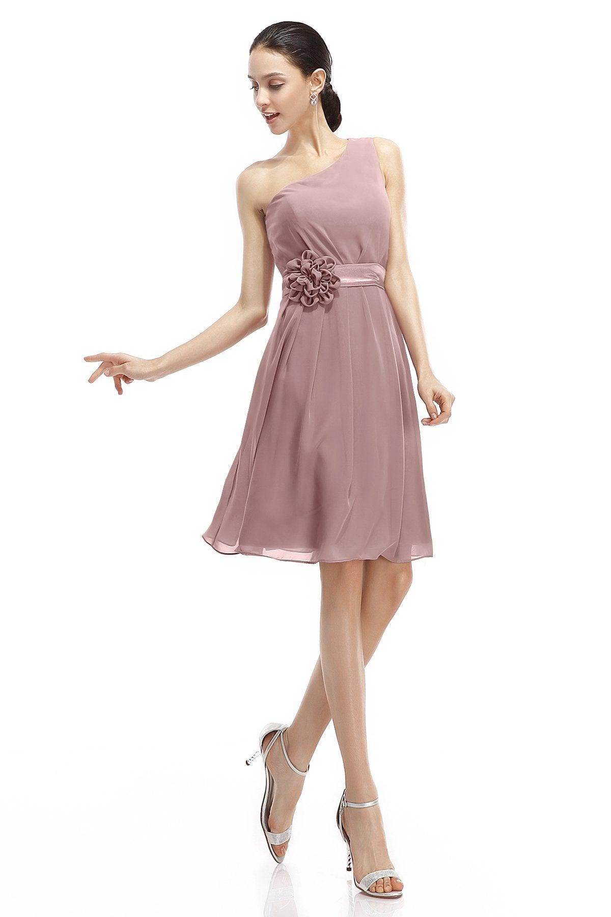 A-Line Knee Length Chiffon Bridesmaid Dresses COZK1400D