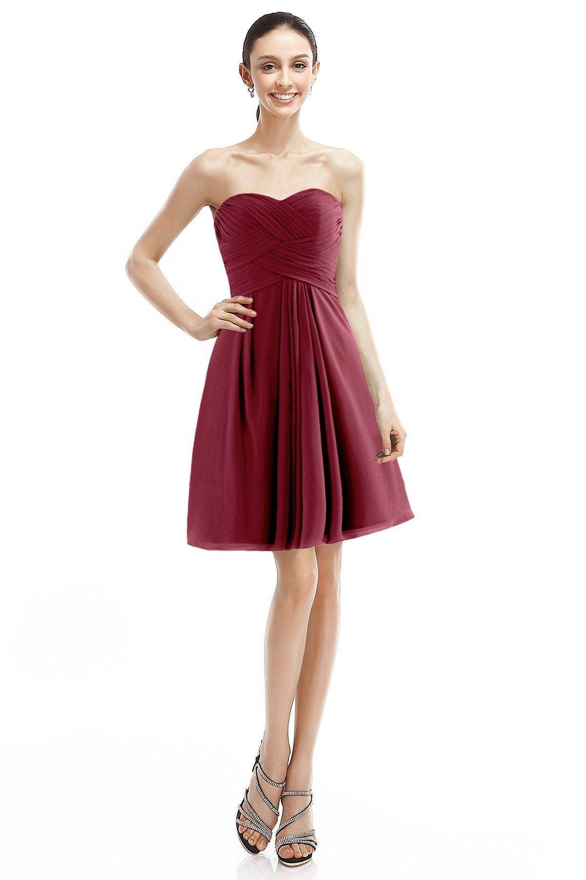 A-Line Knee Length Chiffon Bridesmaid Dress COZK14018