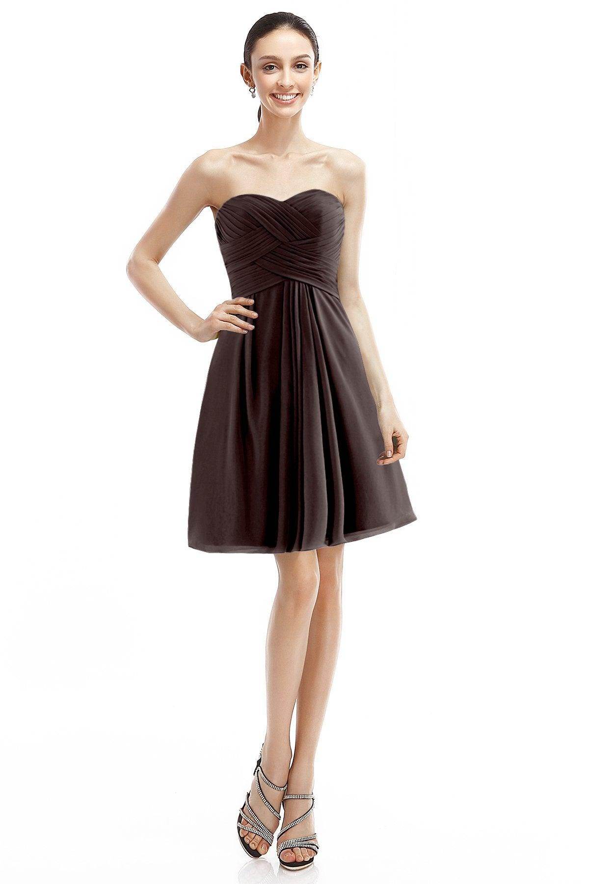 A-Line Knee Length Chiffon Bridesmaid Dress COZK14018