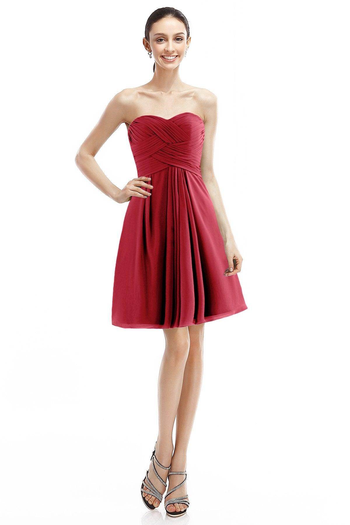 A-Line Knee Length Chiffon Bridesmaid Dress COZK14018