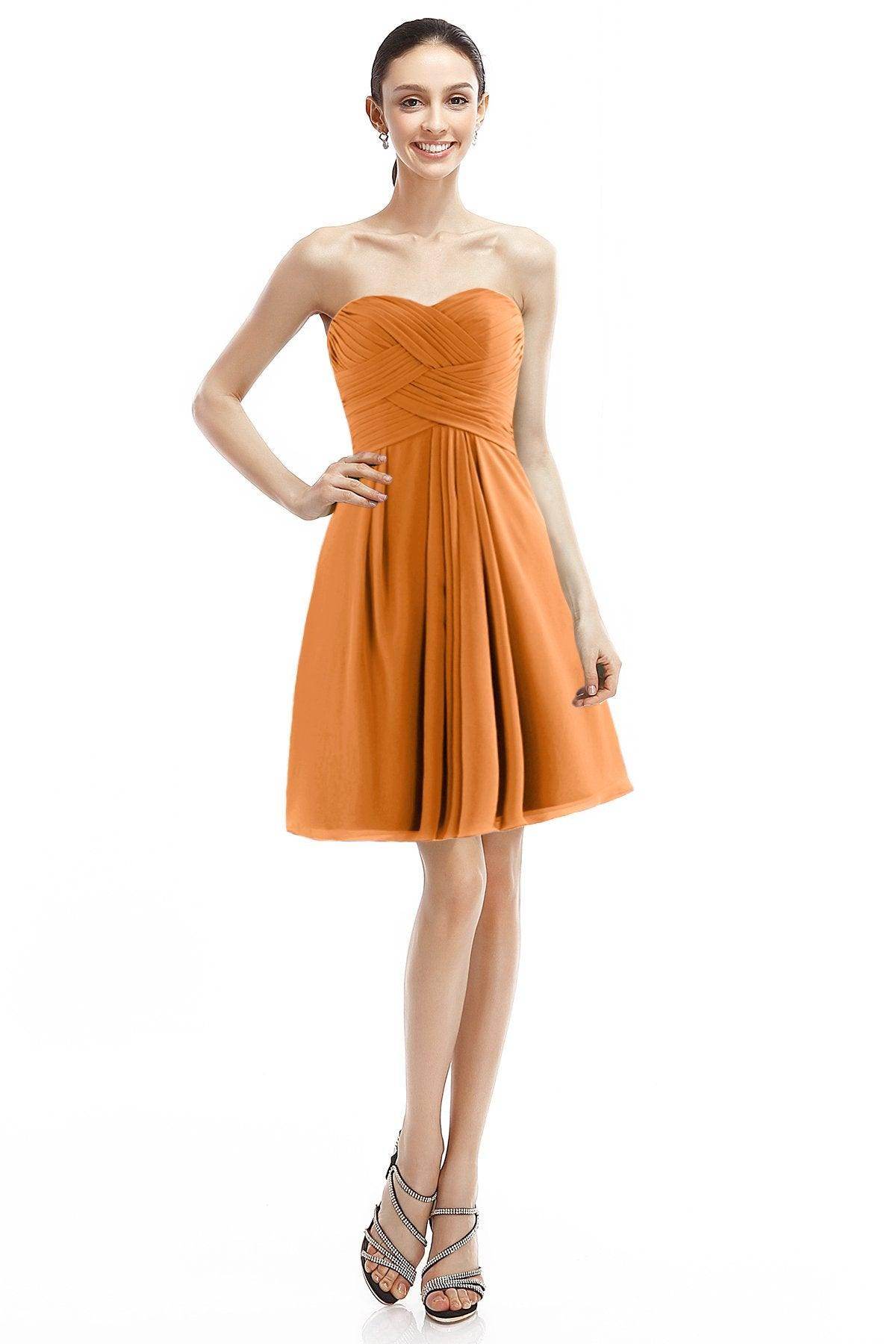 A-Line Knee Length Chiffon Bridesmaid Dress COZK14018