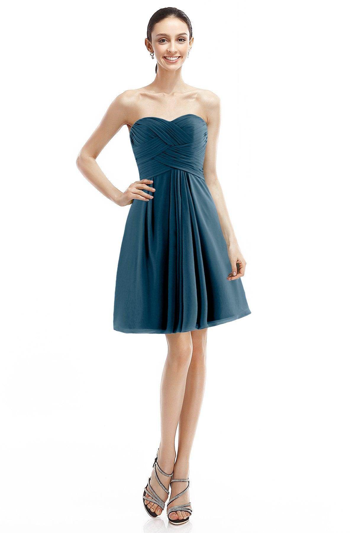 A-Line Knee Length Chiffon Bridesmaid Dress COZK14018