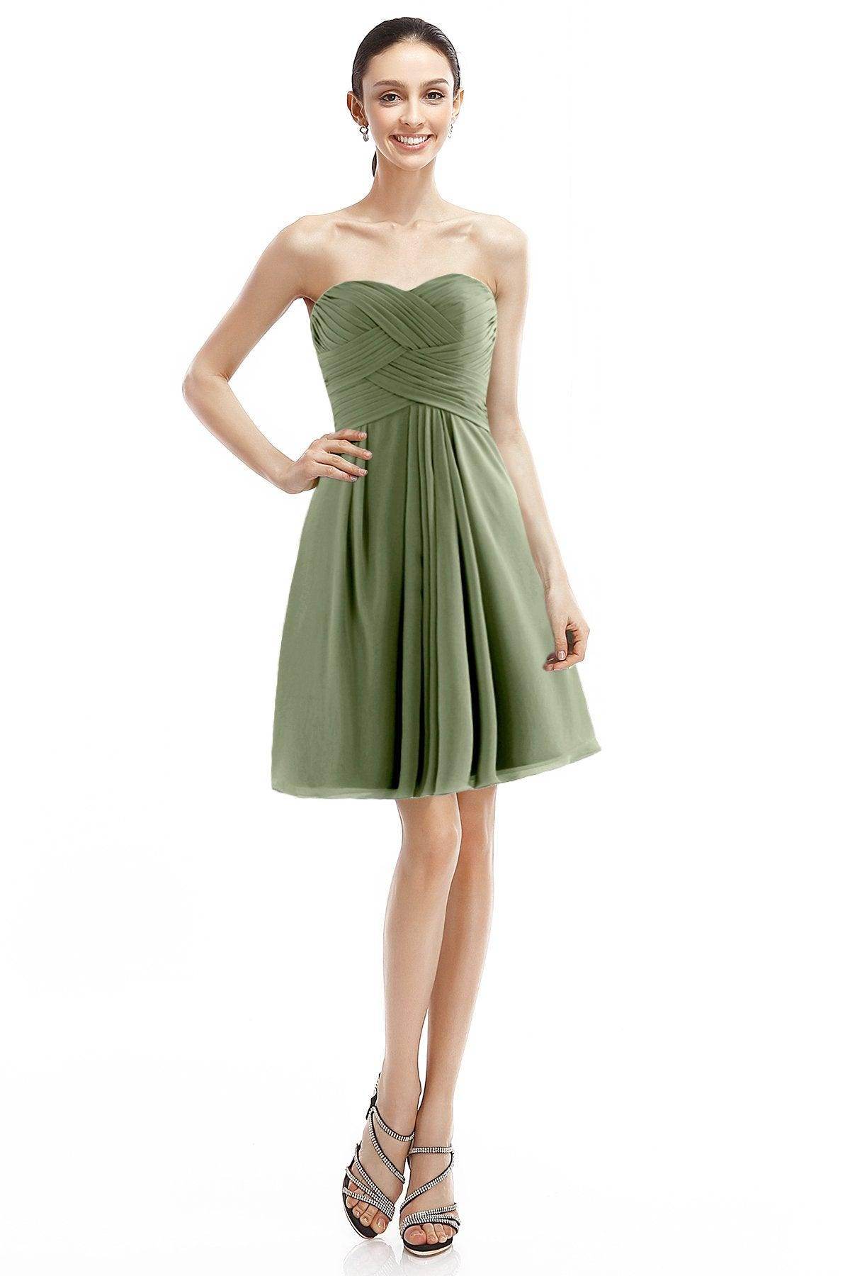 A-Line Knee Length Chiffon Bridesmaid Dress COZK14018