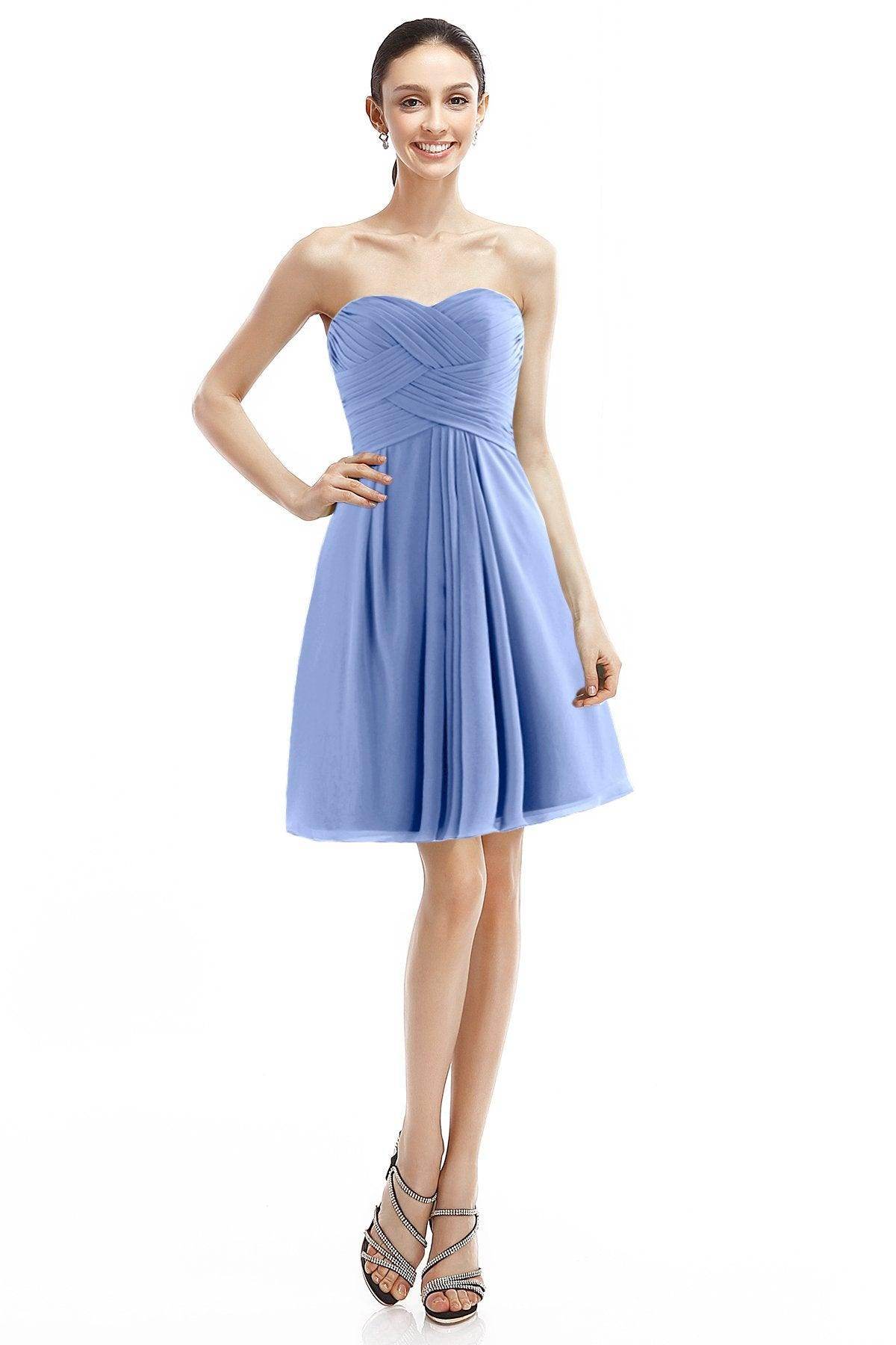 A-Line Knee Length Chiffon Bridesmaid Dress COZK14018