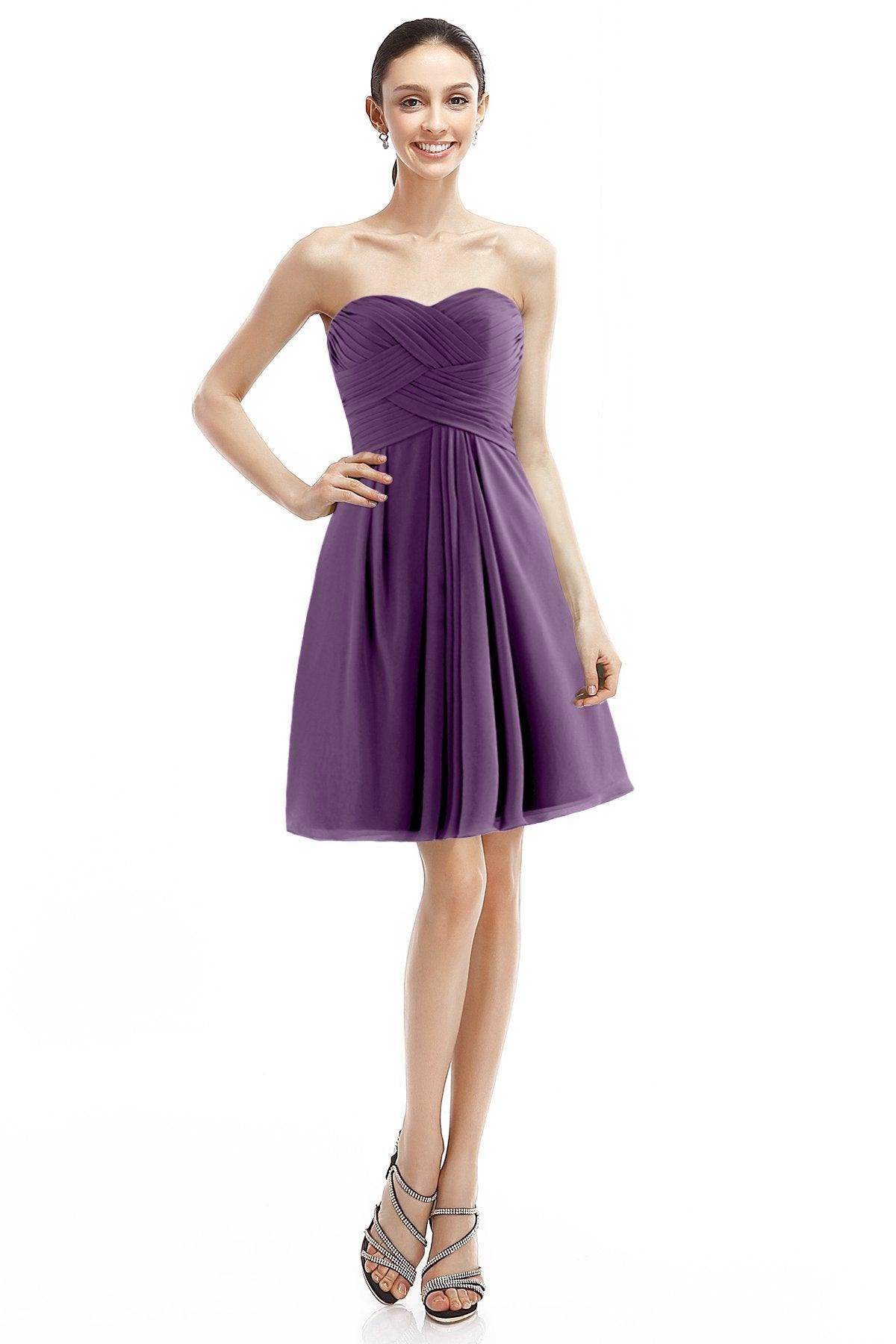 A-Line Knee Length Chiffon Bridesmaid Dress COZK14018