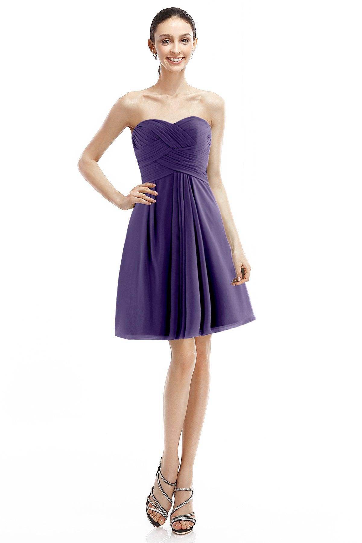 A-Line Knee Length Chiffon Bridesmaid Dress COZK14018