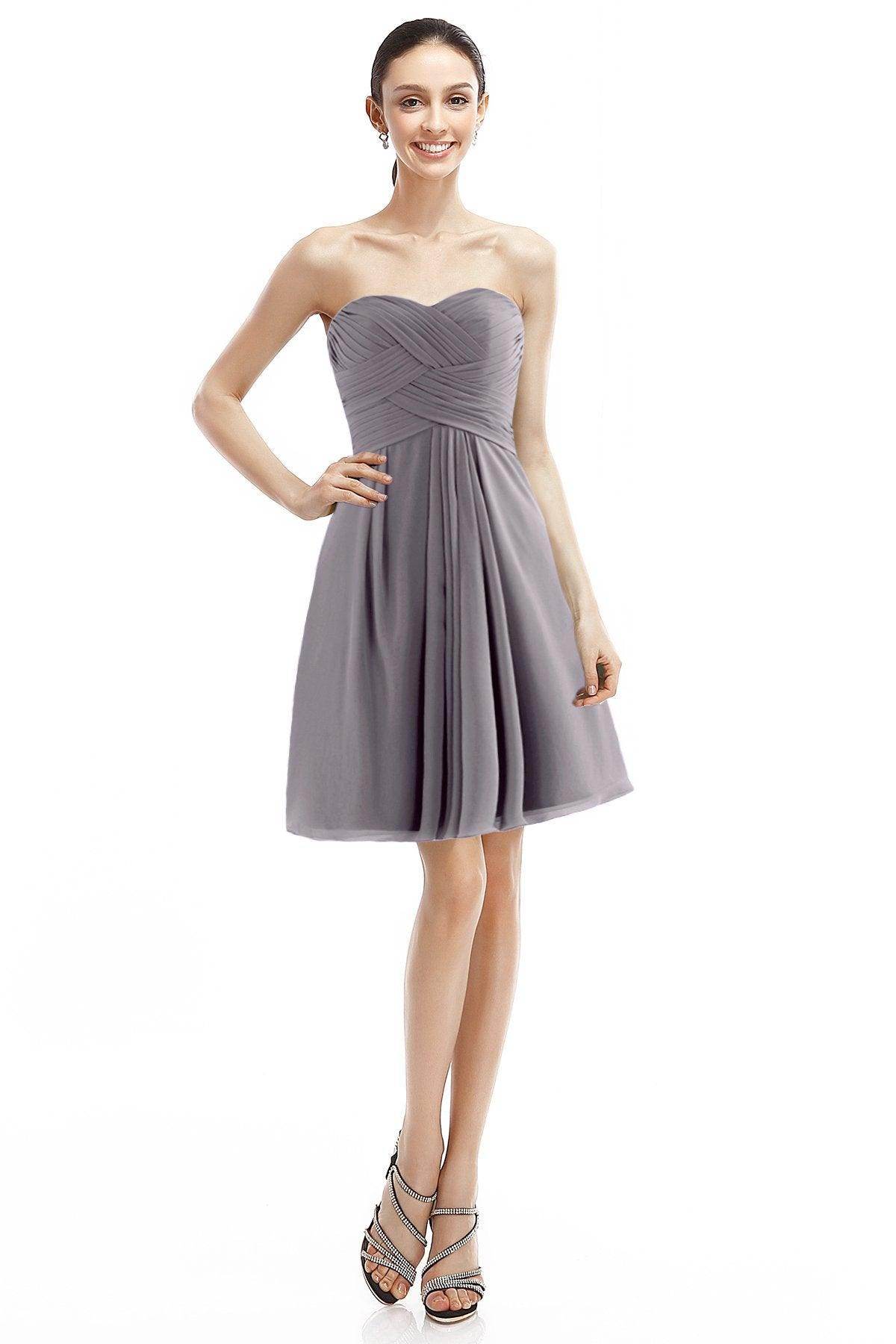 A-Line Knee Length Chiffon Bridesmaid Dress COZK14018