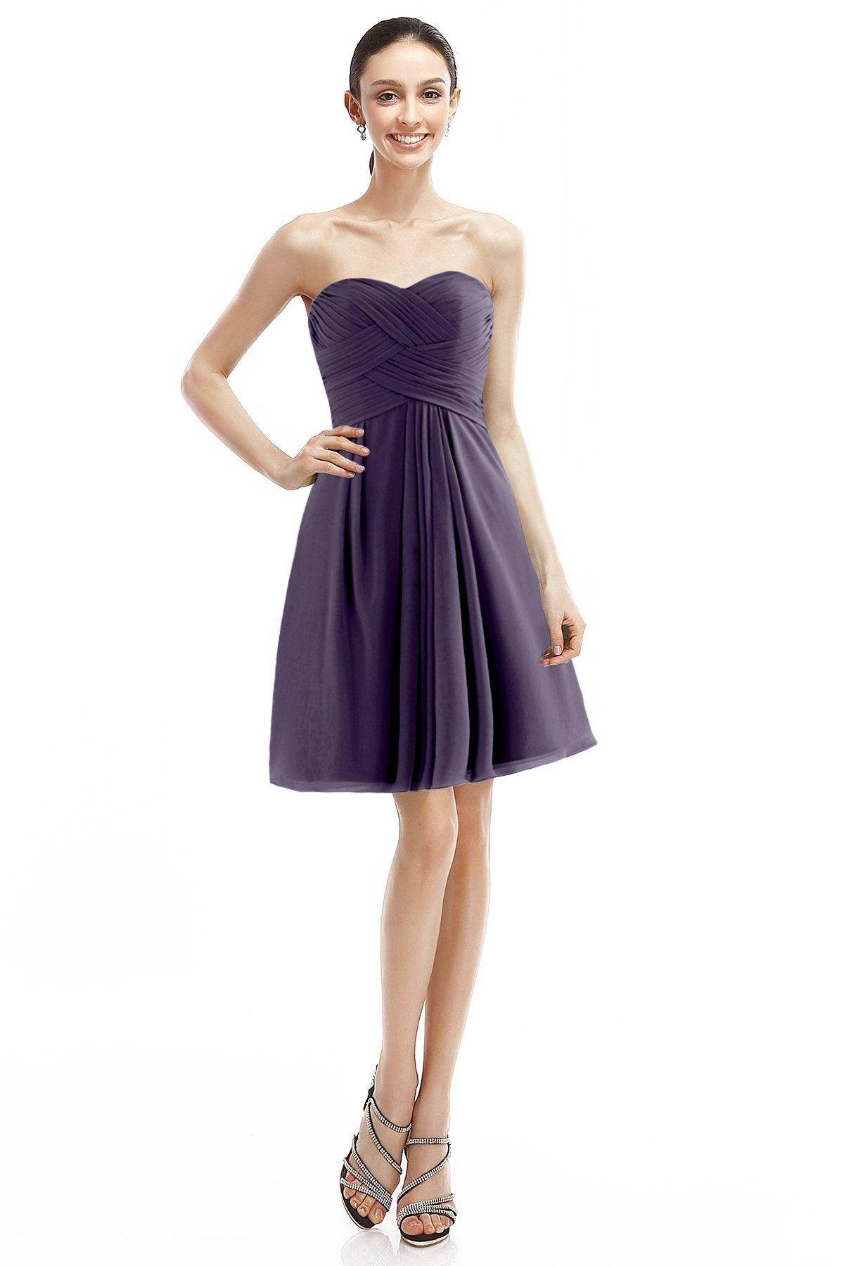 A-Line Knee Length Chiffon Bridesmaid Dress COZK14018