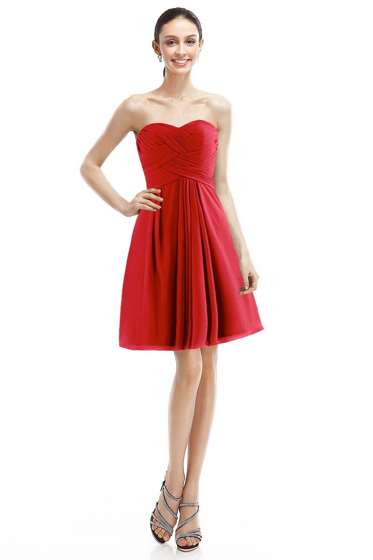 A-Line Knee Length Chiffon Bridesmaid Dress COZK14018