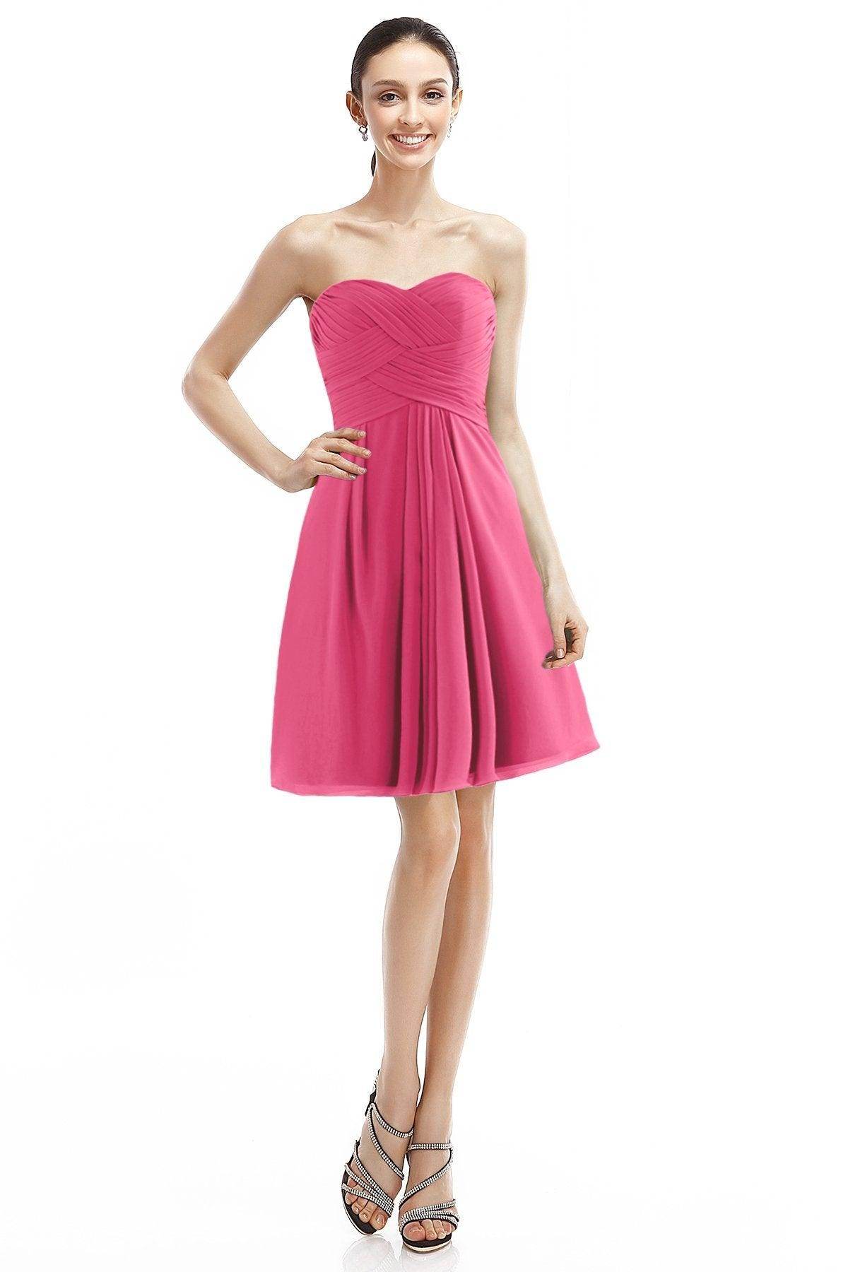 A-Line Knee Length Chiffon Bridesmaid Dress COZK14018