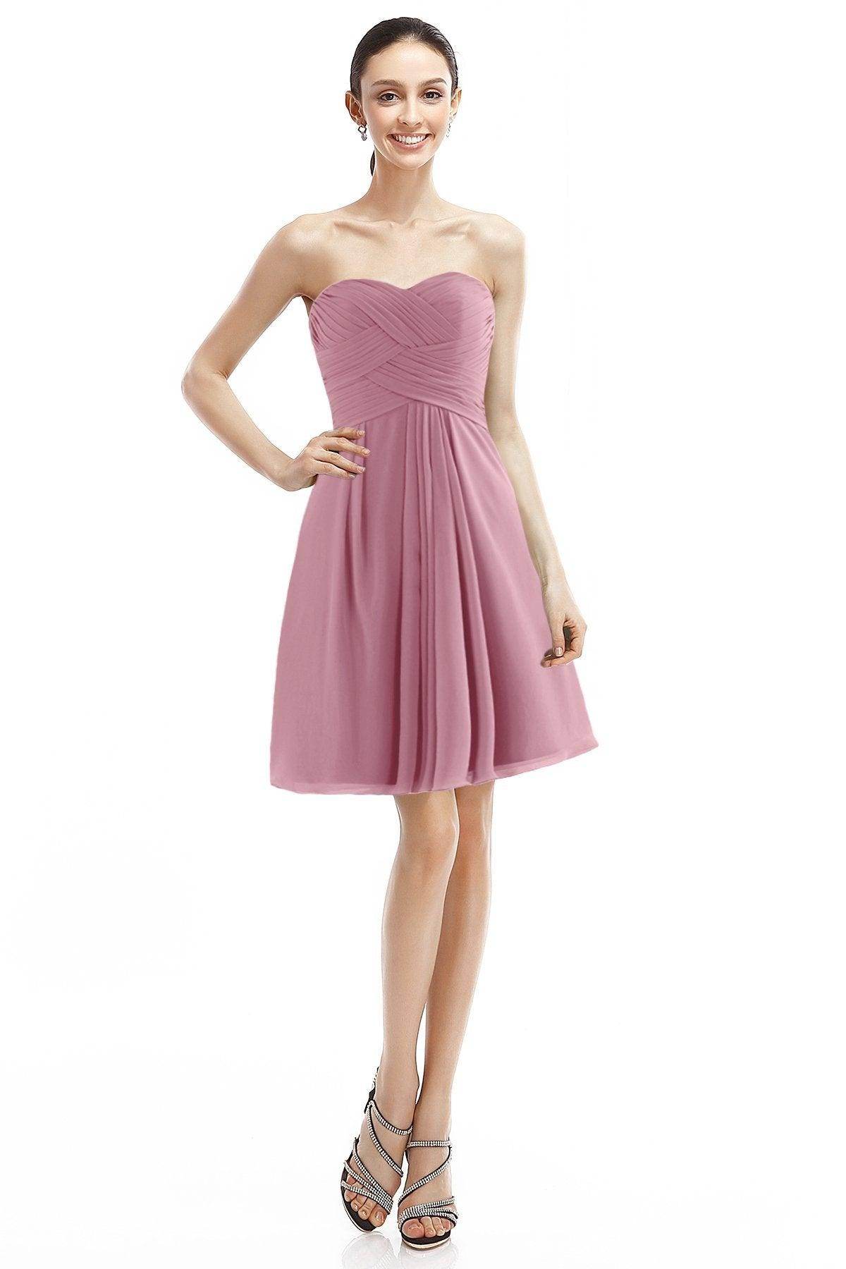 A-Line Knee Length Chiffon Bridesmaid Dress COZK14018