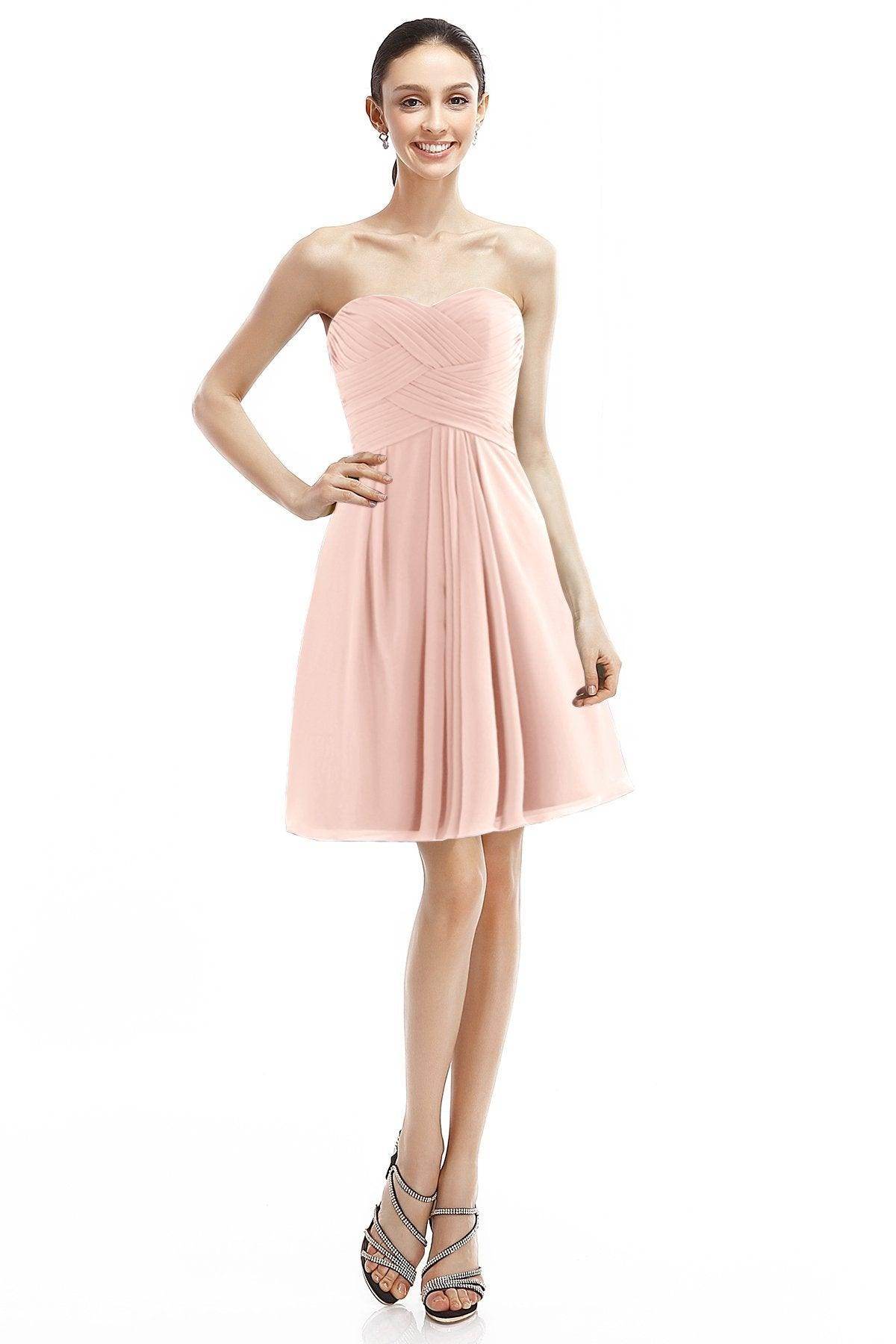 A-Line Knee Length Chiffon Bridesmaid Dress COZK14018