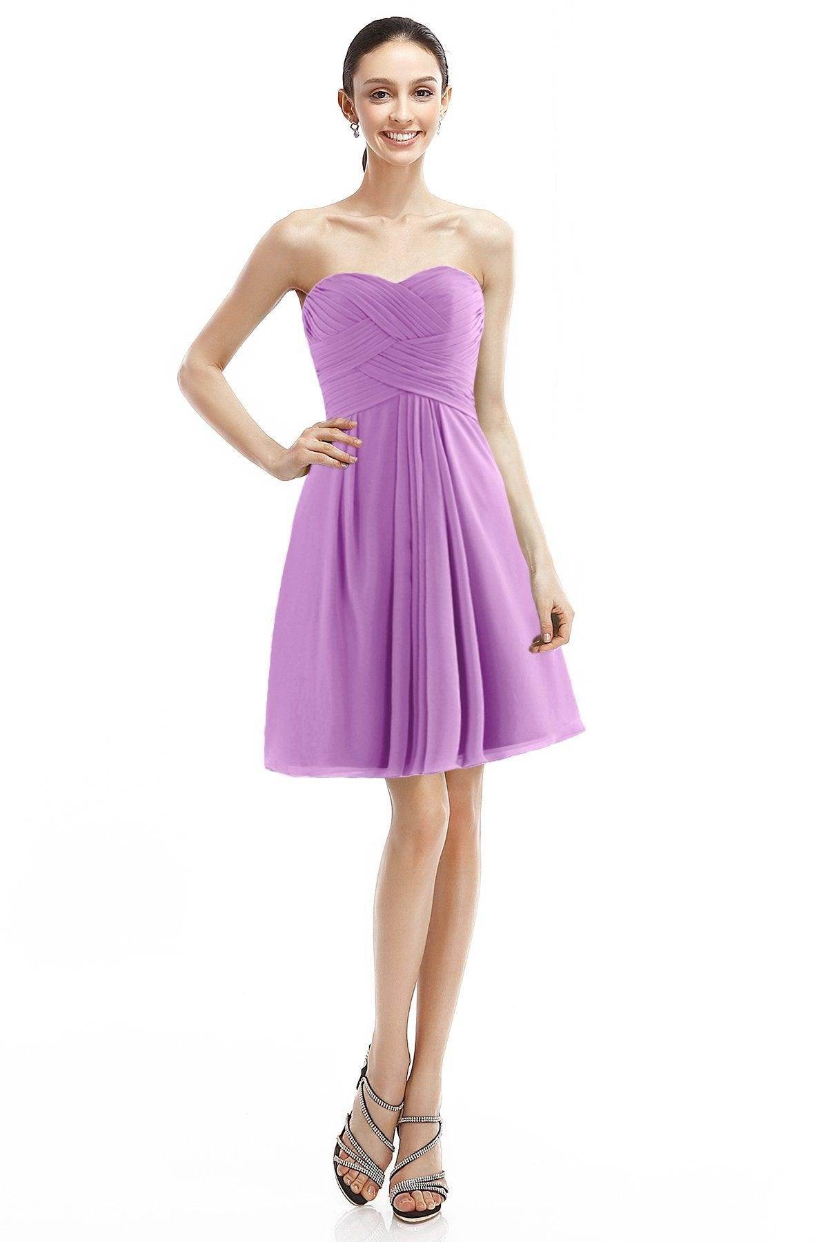 A-Line Knee Length Chiffon Bridesmaid Dress COZK14018