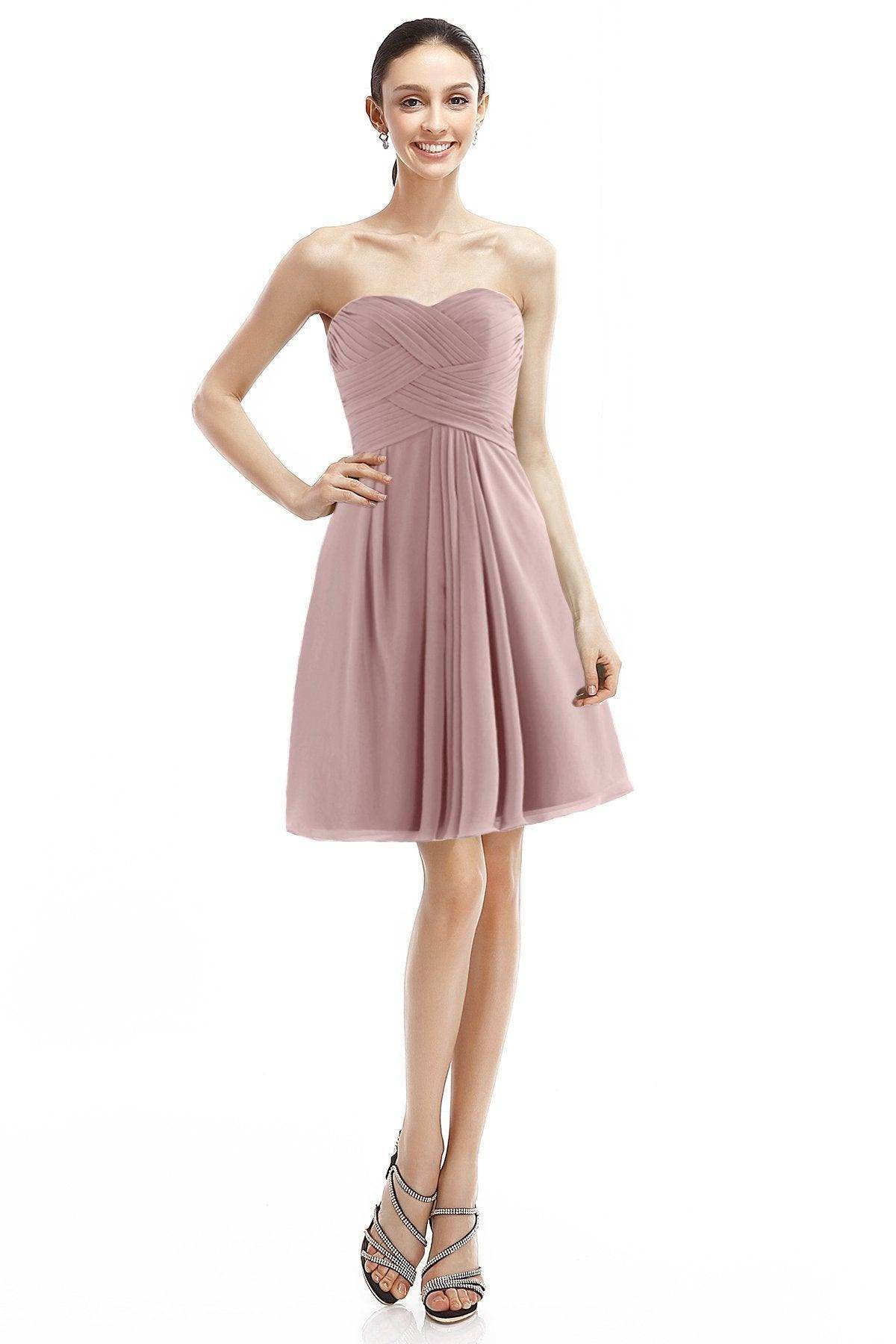 A-Line Knee Length Chiffon Bridesmaid Dress COZK14018