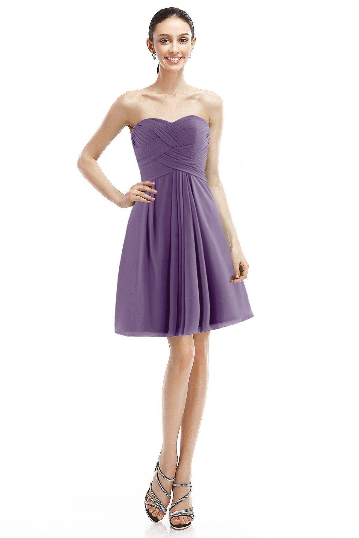 A-Line Knee Length Chiffon Bridesmaid Dress COZK14018