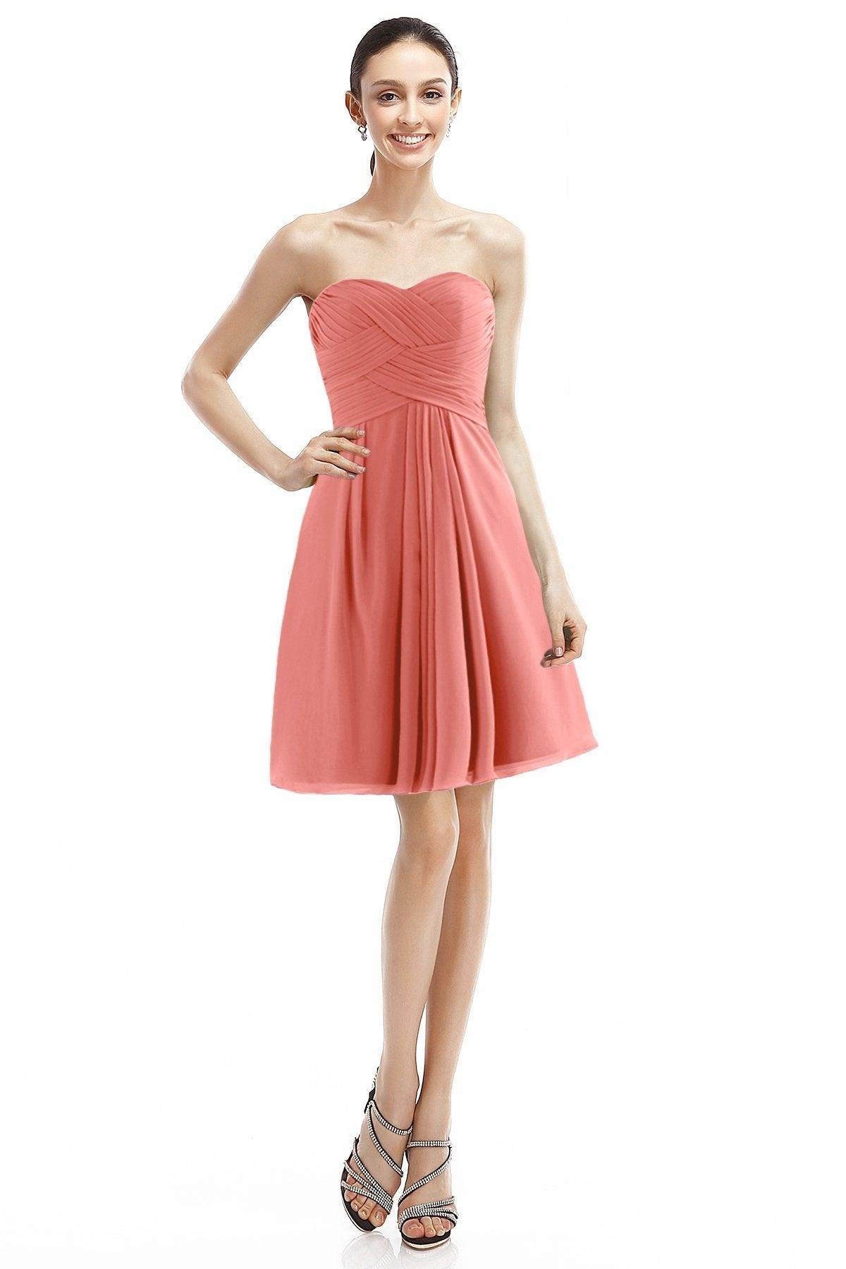 A-Line Knee Length Chiffon Bridesmaid Dress COZK14018