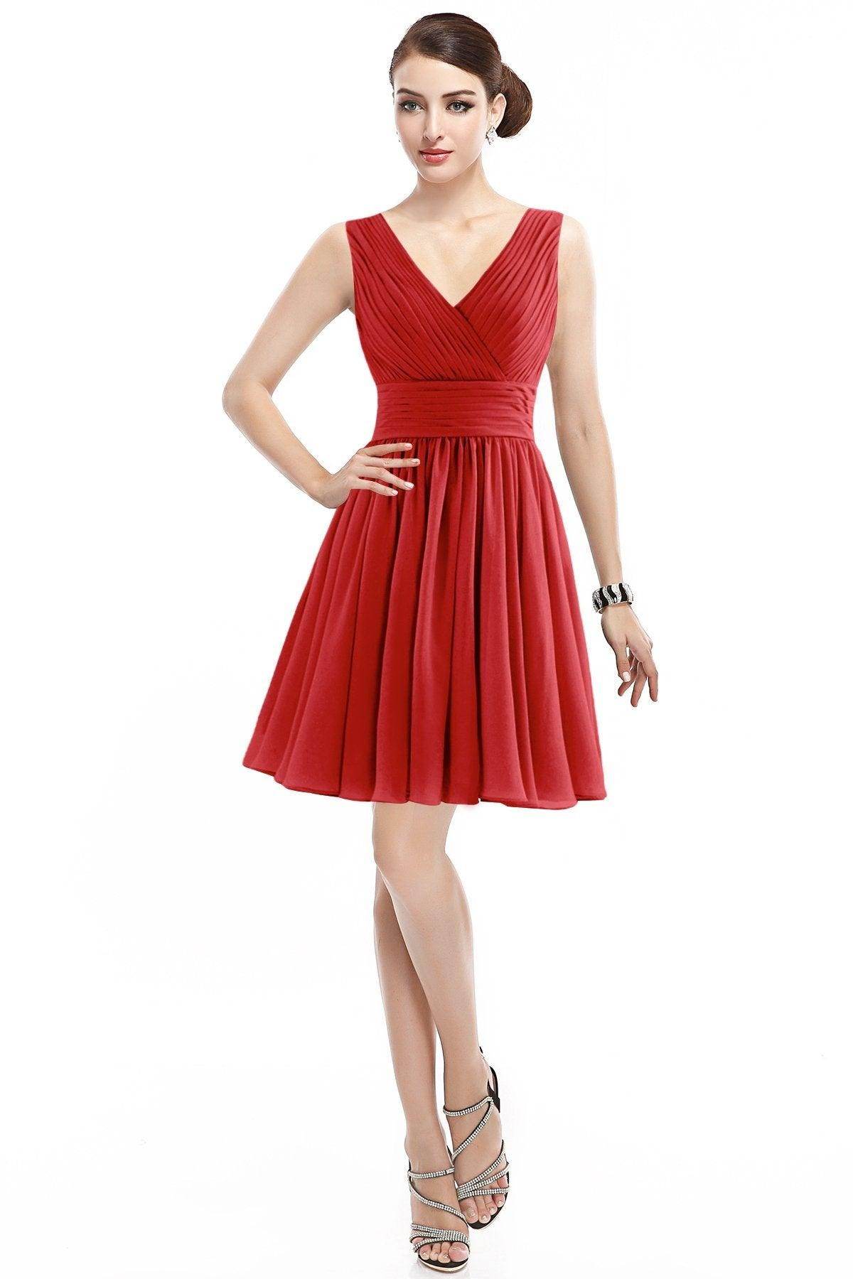 A-Line Short Mini Chiffon Bridesmaid Dress COZK14019