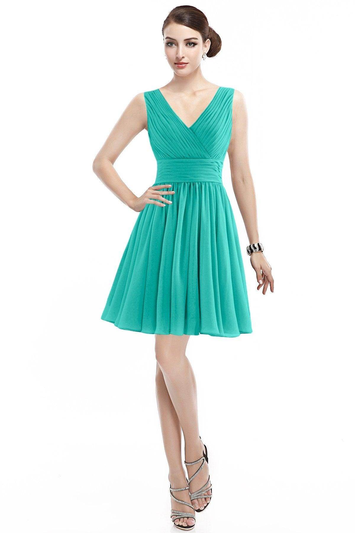 A-Line Short Mini Chiffon Bridesmaid Dress COZK14019