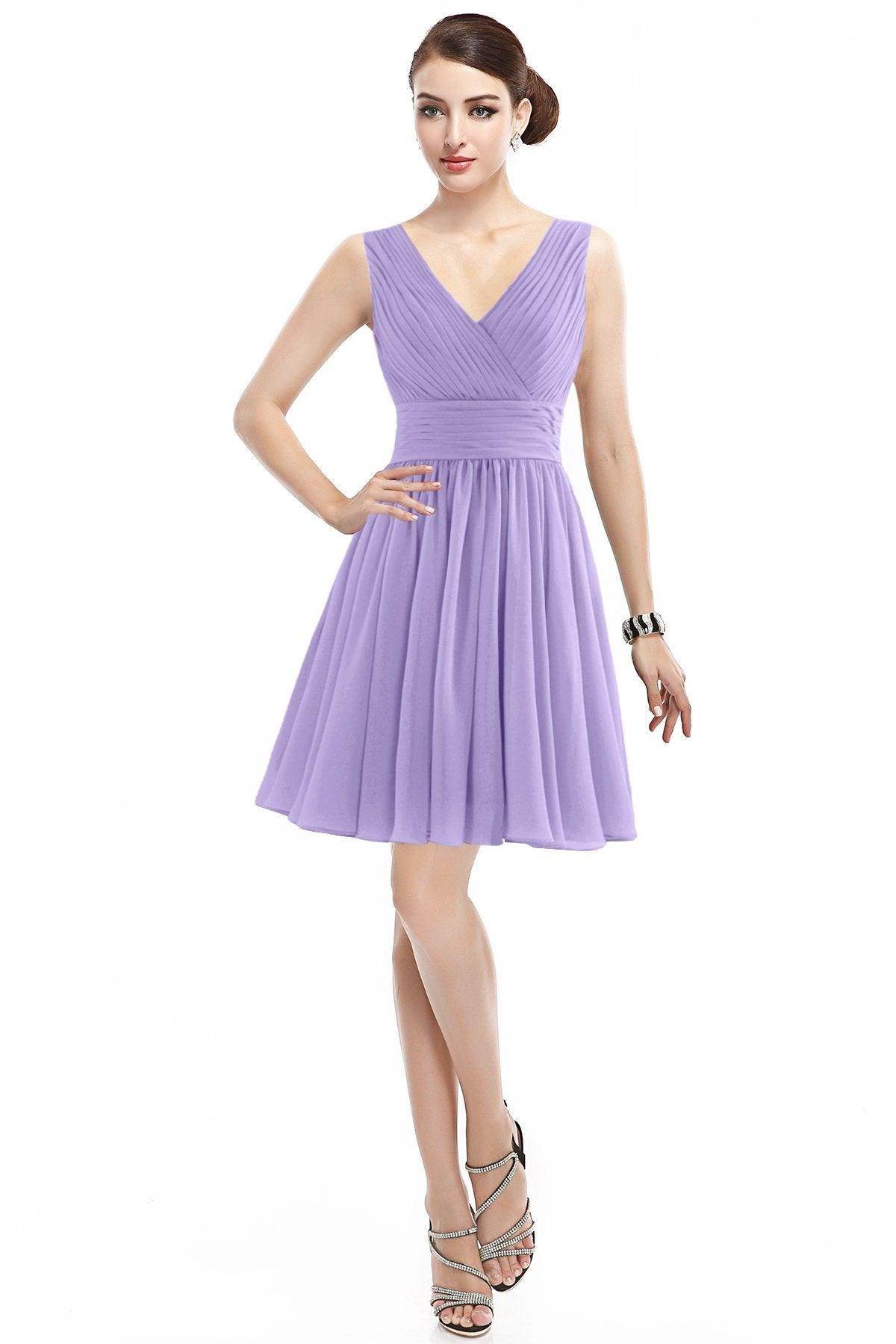A-Line Short Mini Chiffon Bridesmaid Dress COZK14019