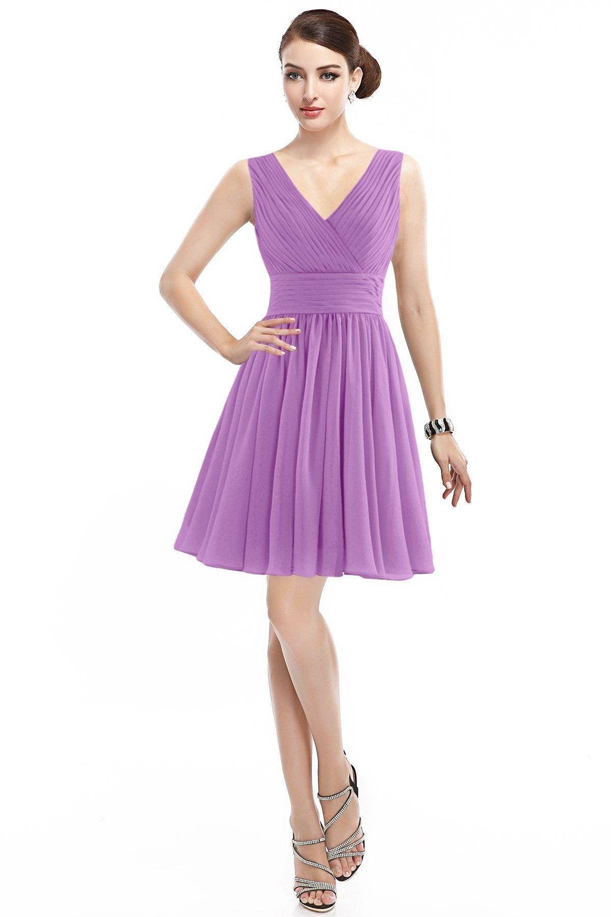 A-Line Short Mini Chiffon Bridesmaid Dress COZK14019